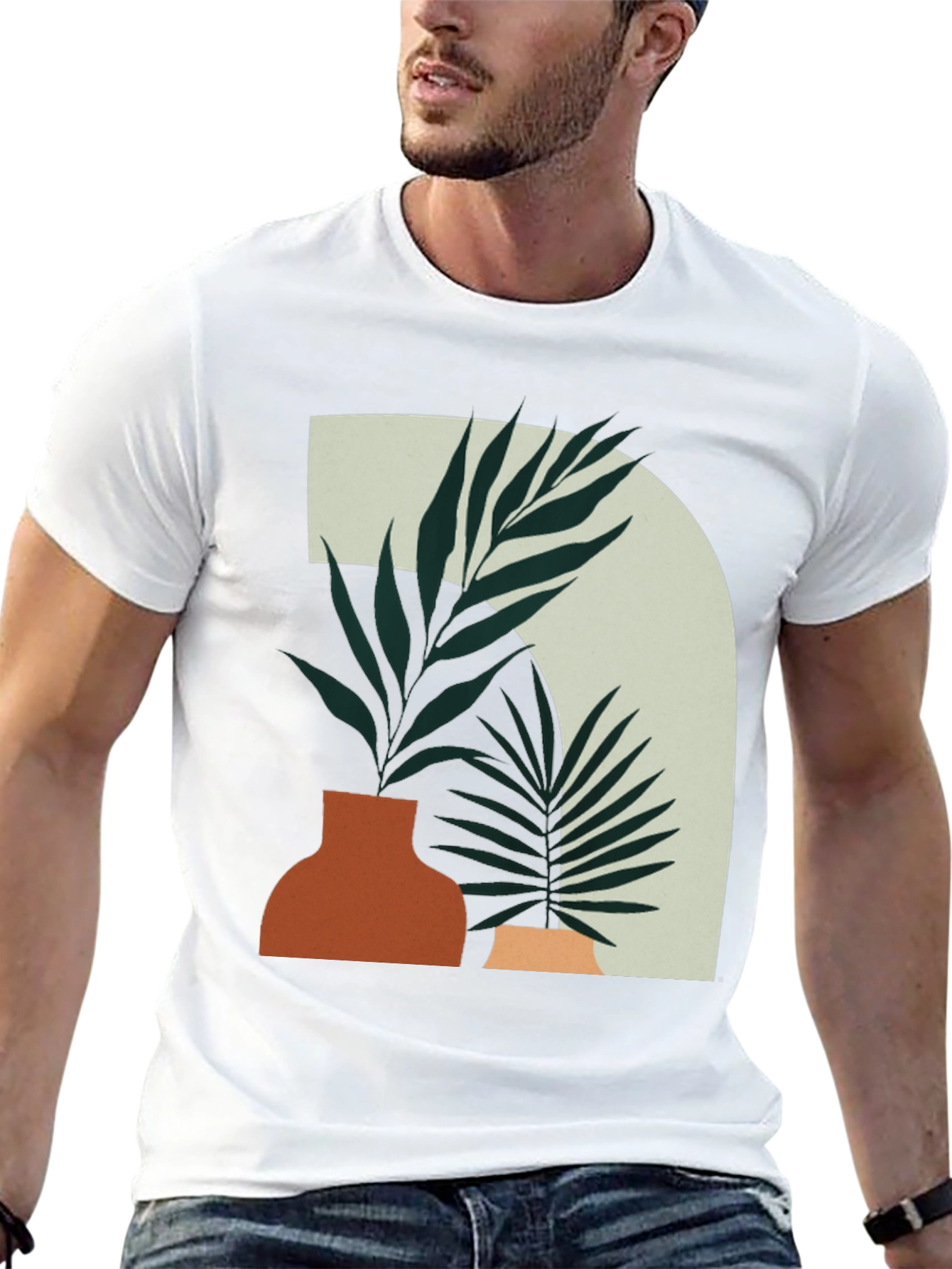 Abstract Botanical Tee - Modern Graphic T-Shirt