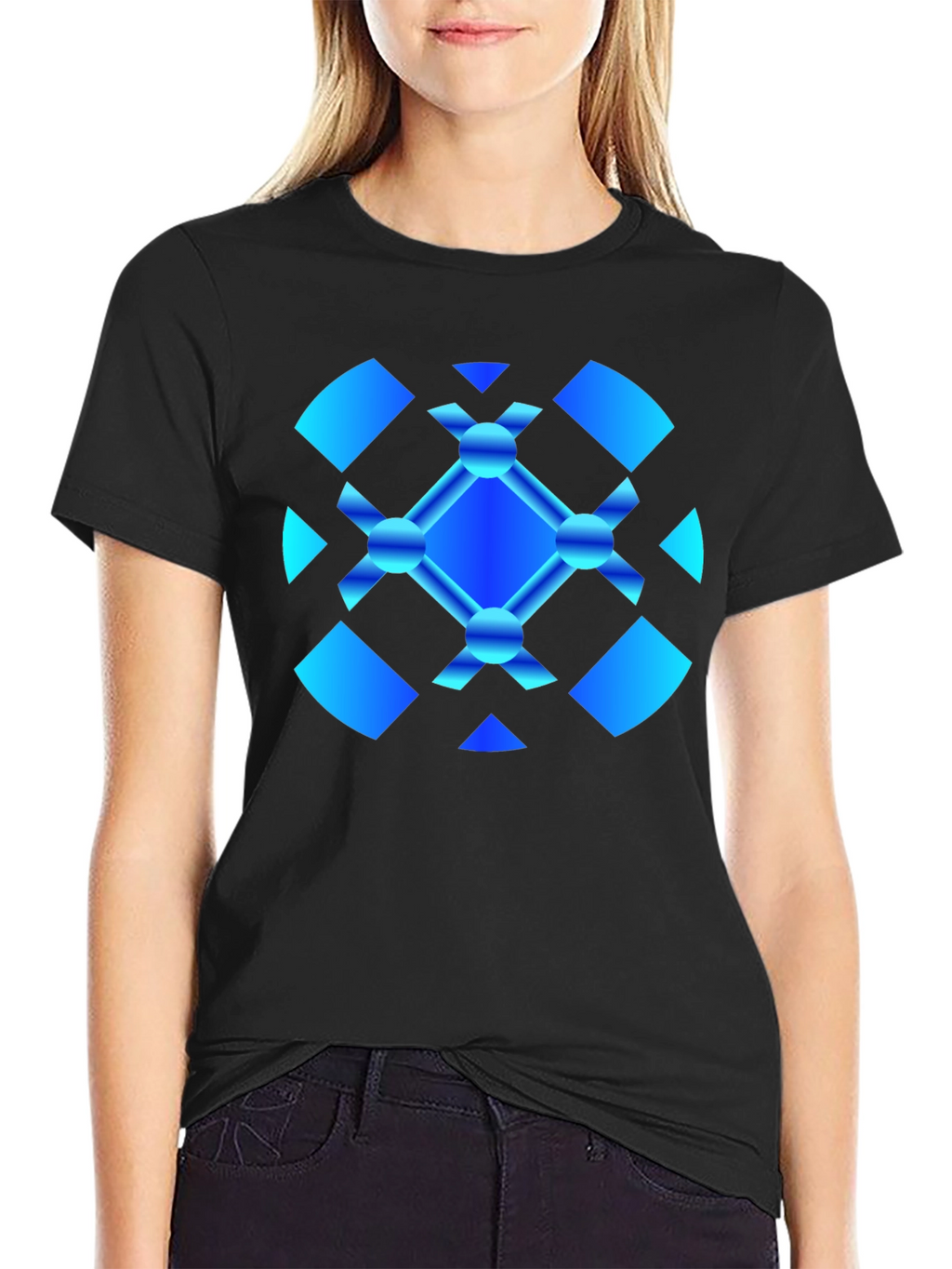 Abstract Graphic Tee - Modern Blue Design