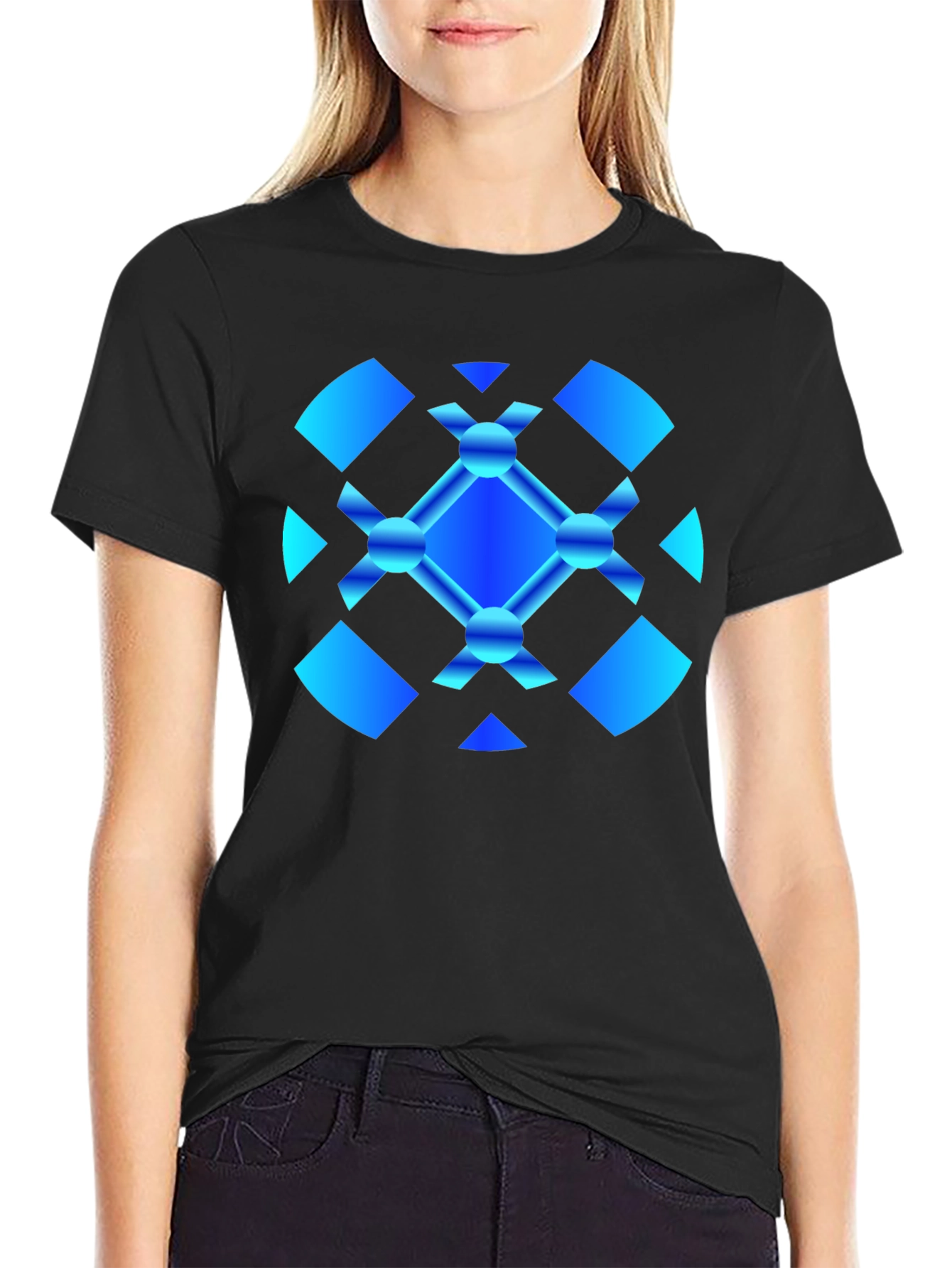 Abstract Graphic Tee - Modern Blue Design