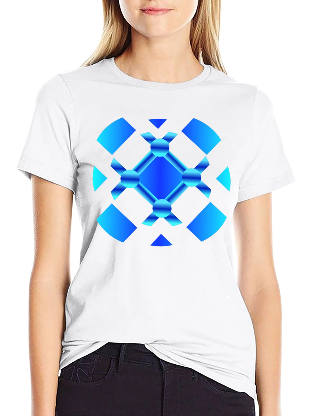 Abstract Graphic Tee - Modern Blue Design