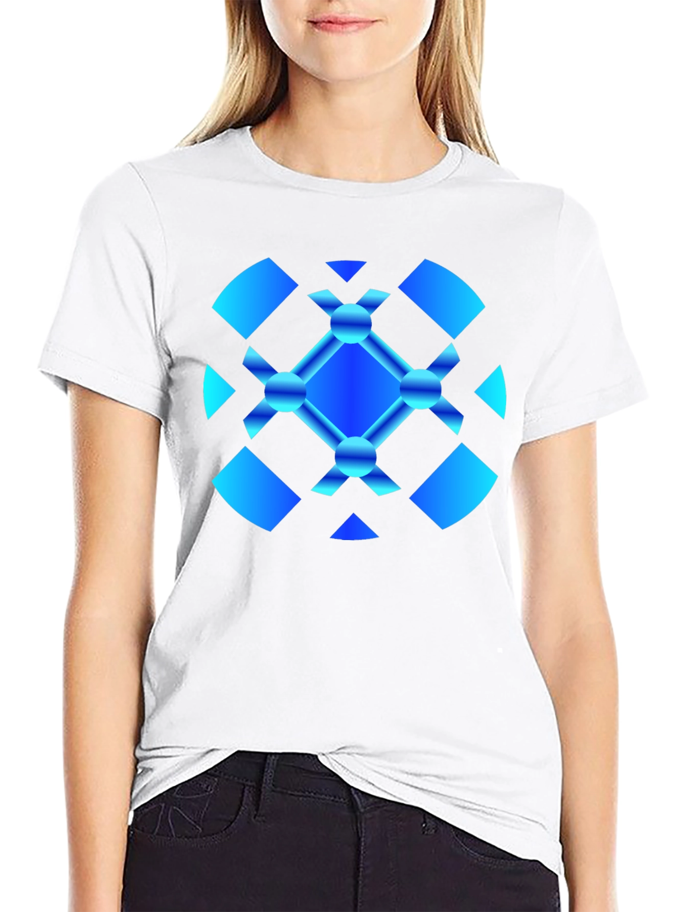 Abstract Graphic Tee - Modern Blue Design