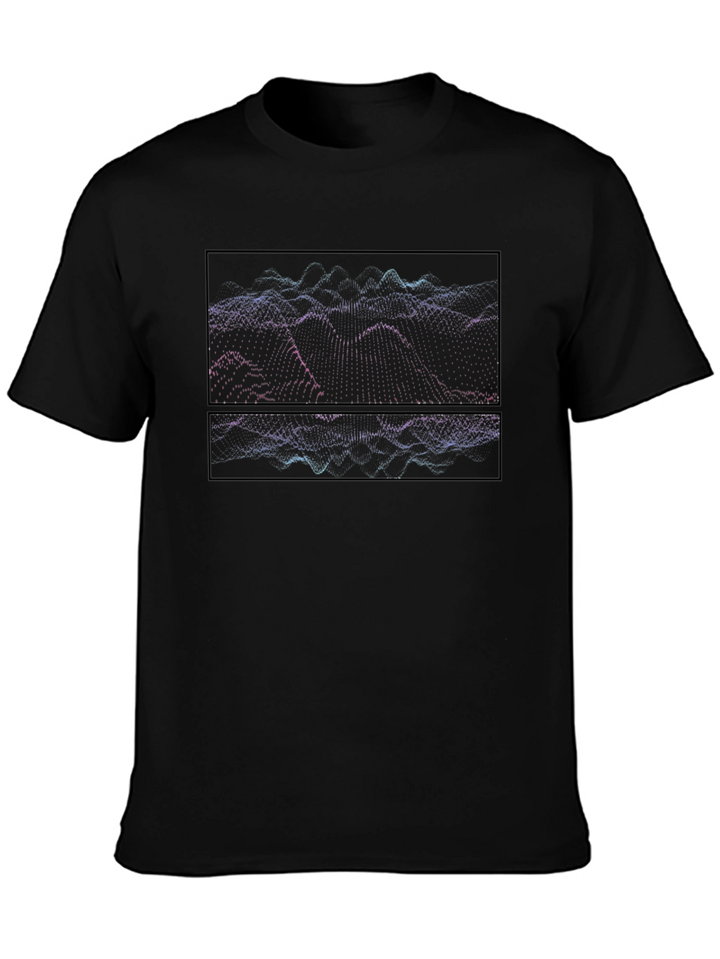 Abstract Wave Graphic Black T-Shirt