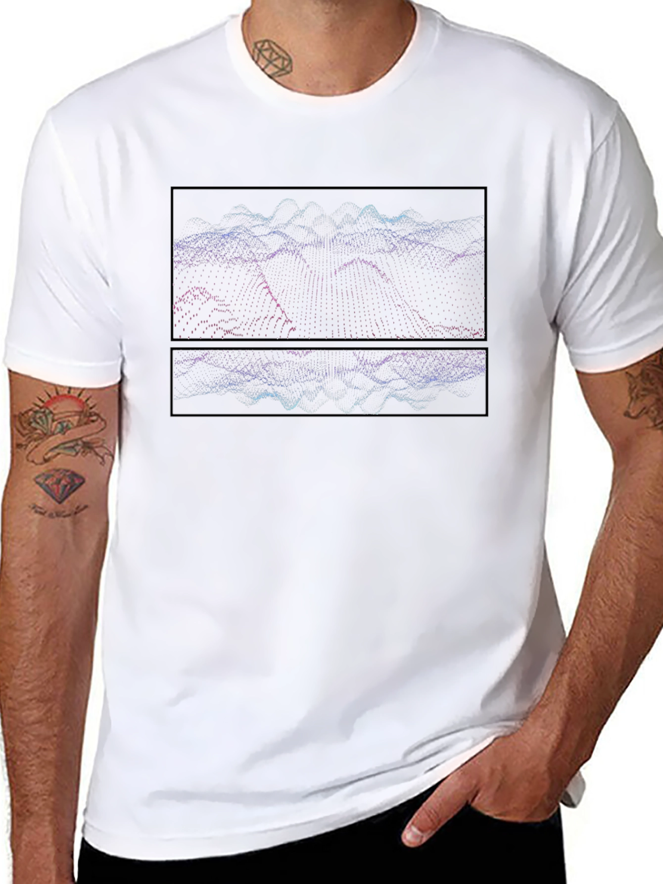 Abstract Wave Graphic Black T-Shirt