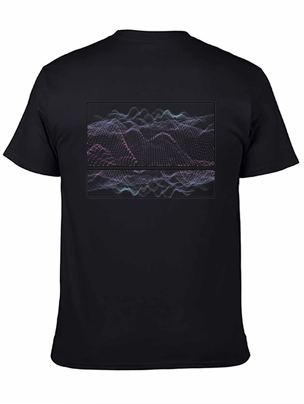 Abstract Wave Graphic Black T-Shirt