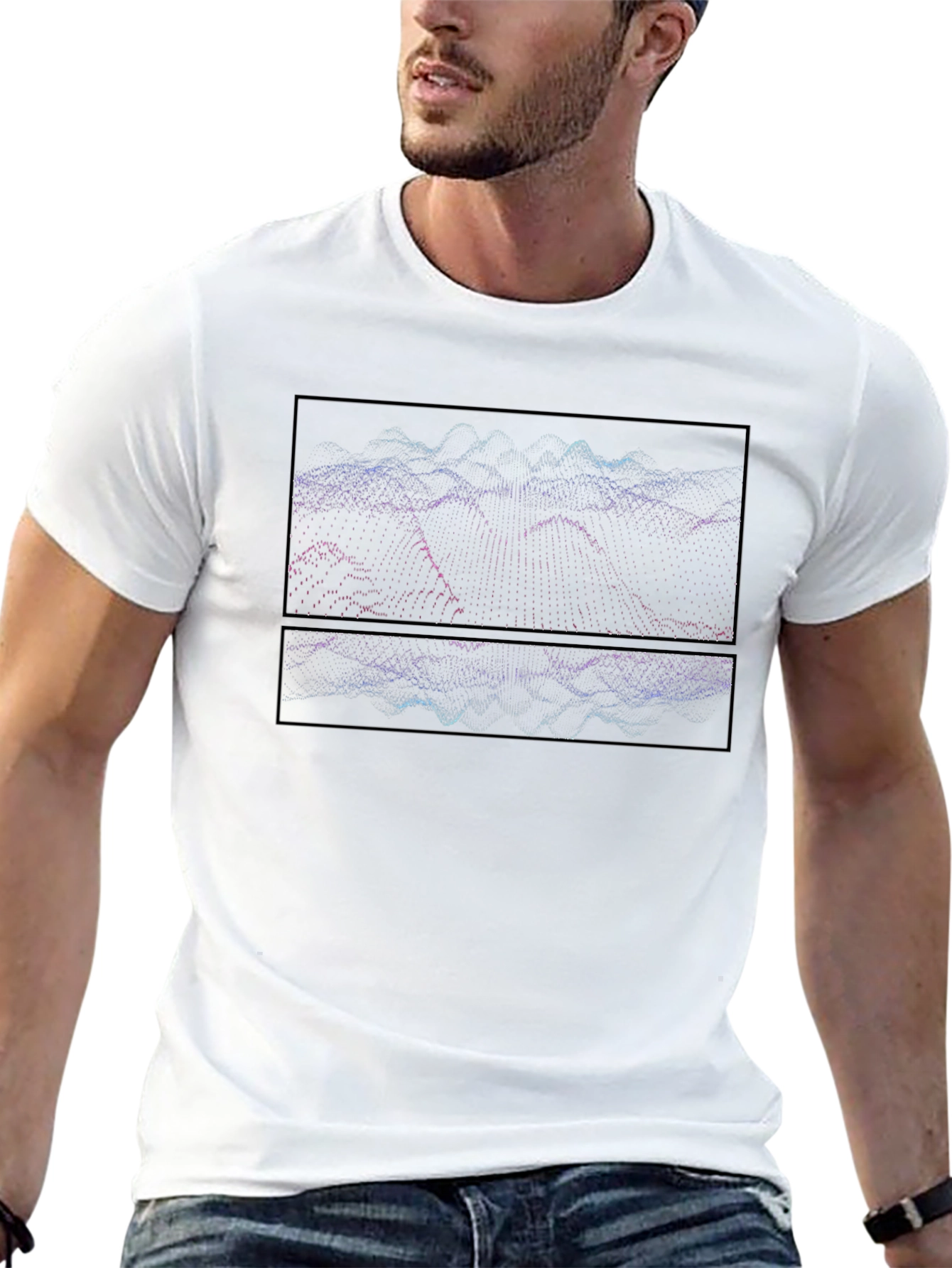 Abstract Wave Graphic Black T-Shirt