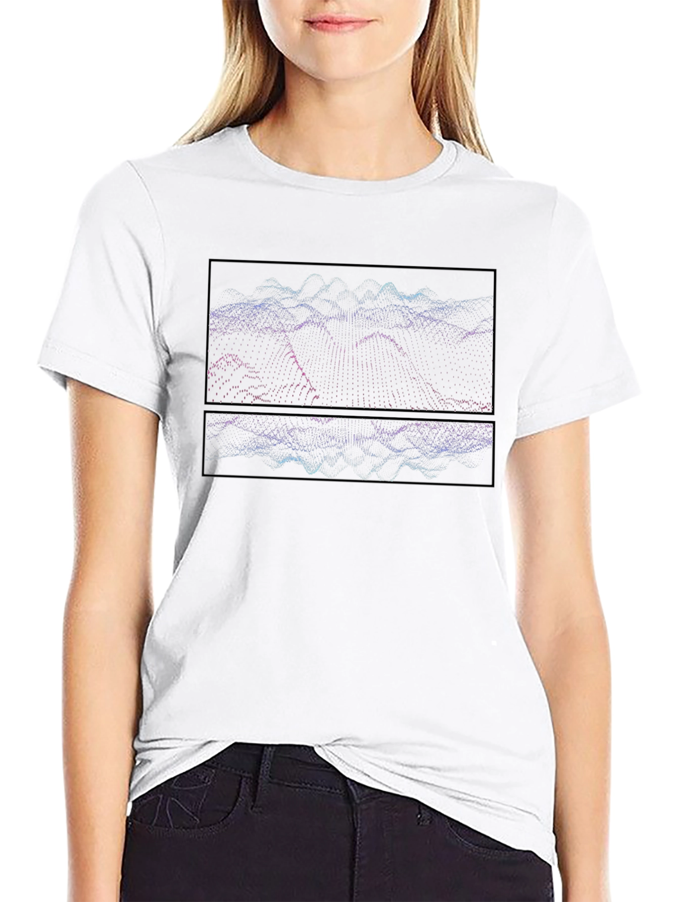 Abstract Wave Graphic Black T-Shirt