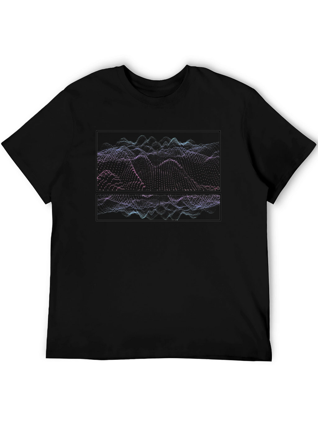 Abstract Wave Graphic Black T-Shirt