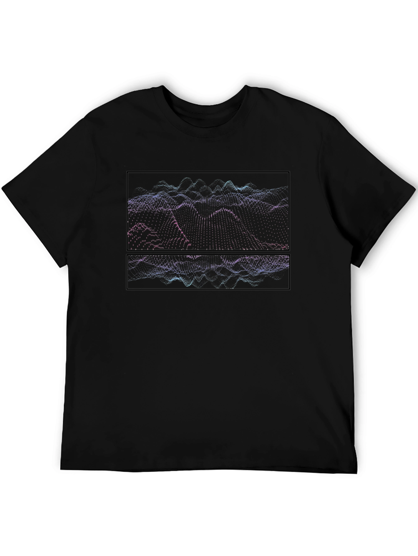 Abstract Wave Graphic Black T-Shirt