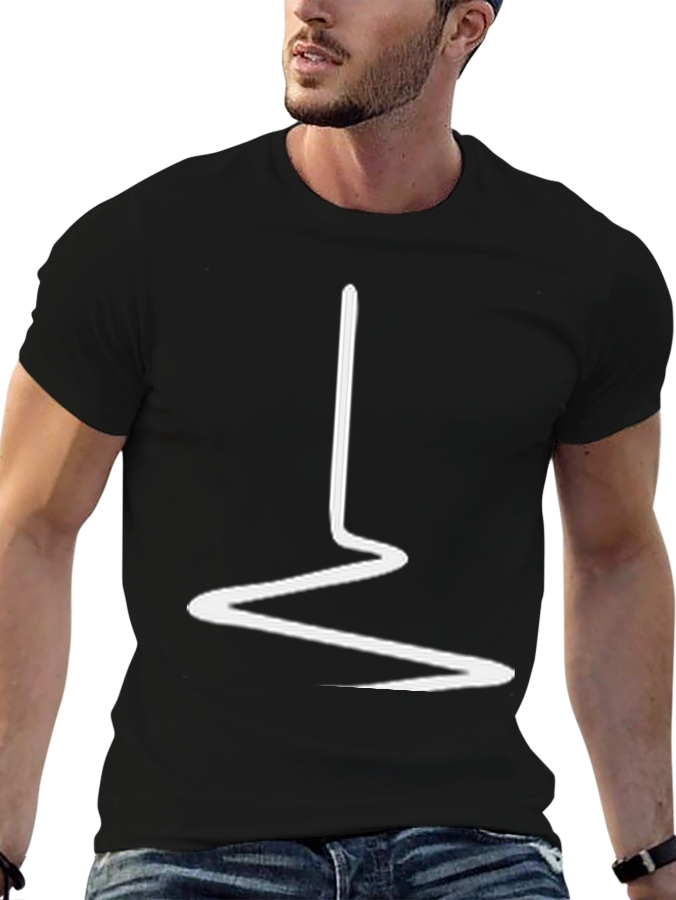 Abstract Line Art Black Tee