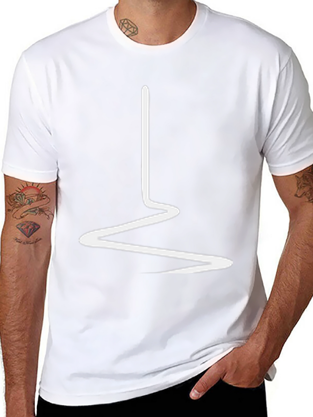 Abstract Line Art Black Tee