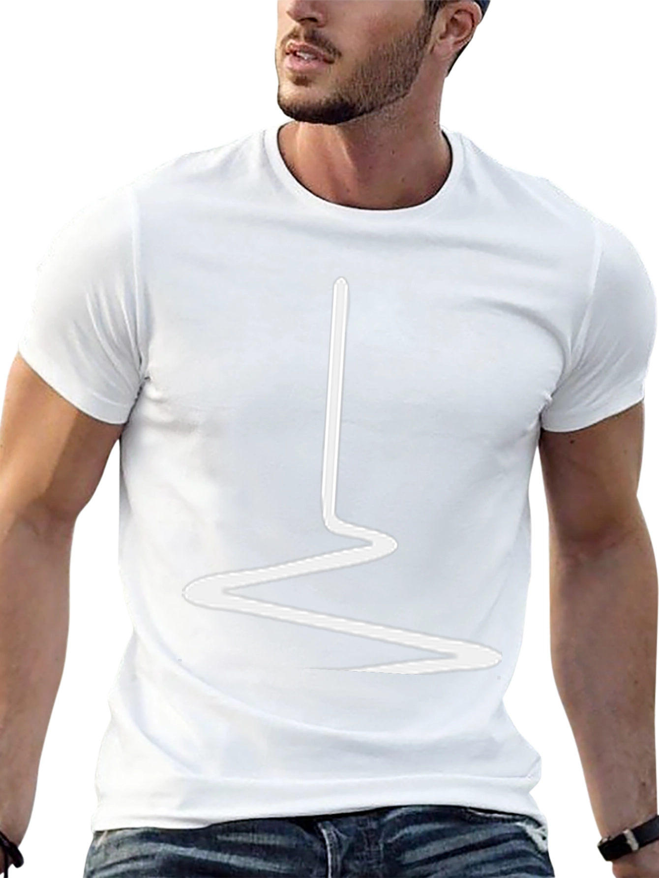 Abstract Line Art Black Tee
