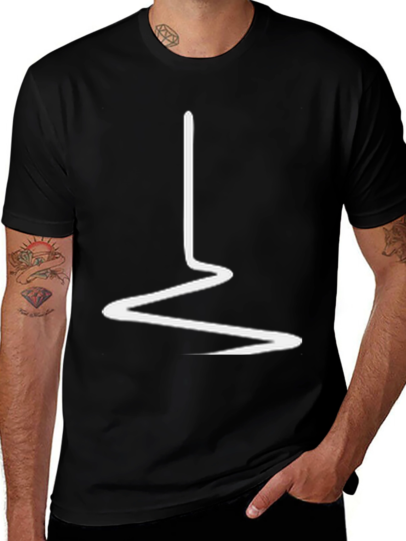 Abstract Line Art Black Tee