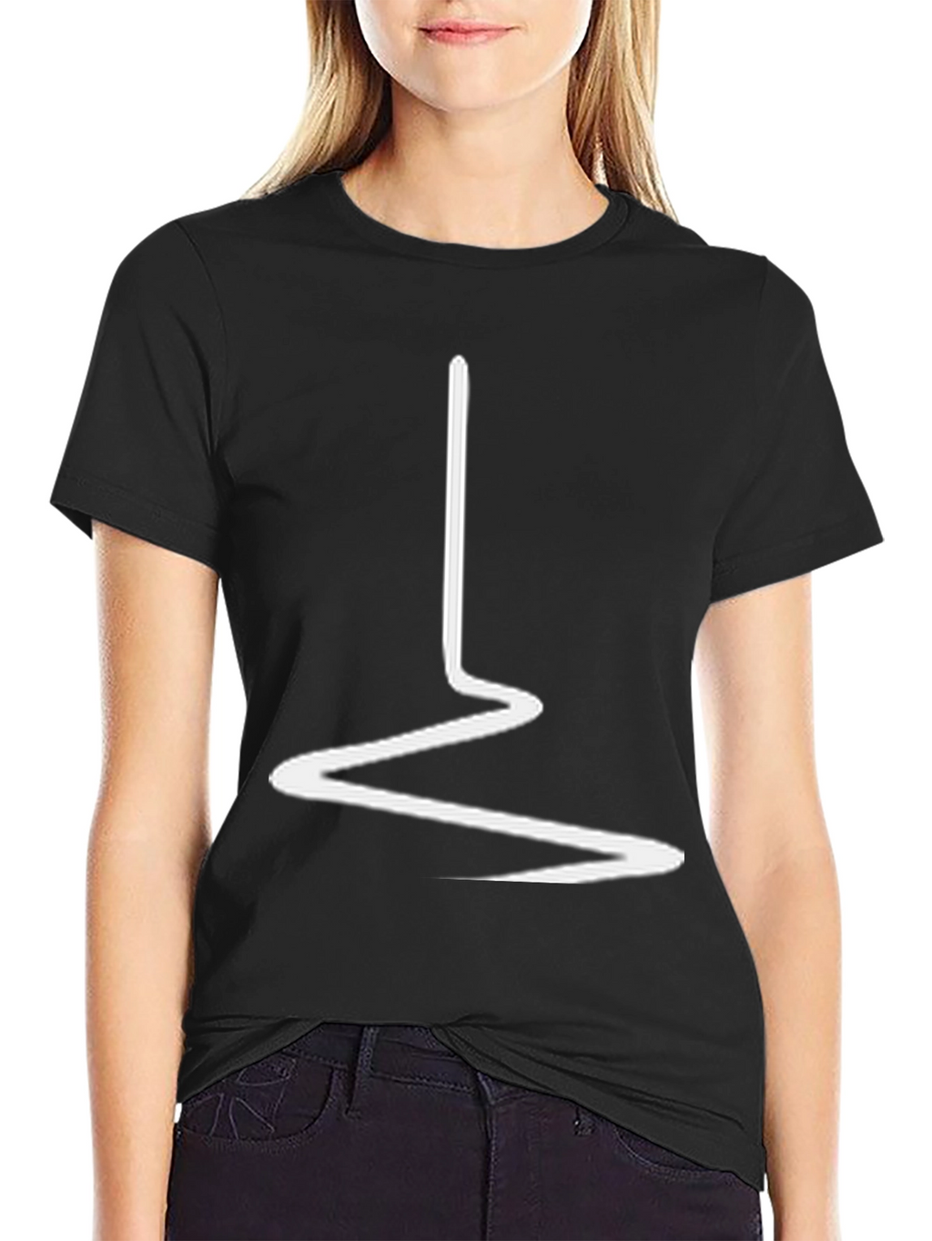 Abstract Line Art Black Tee