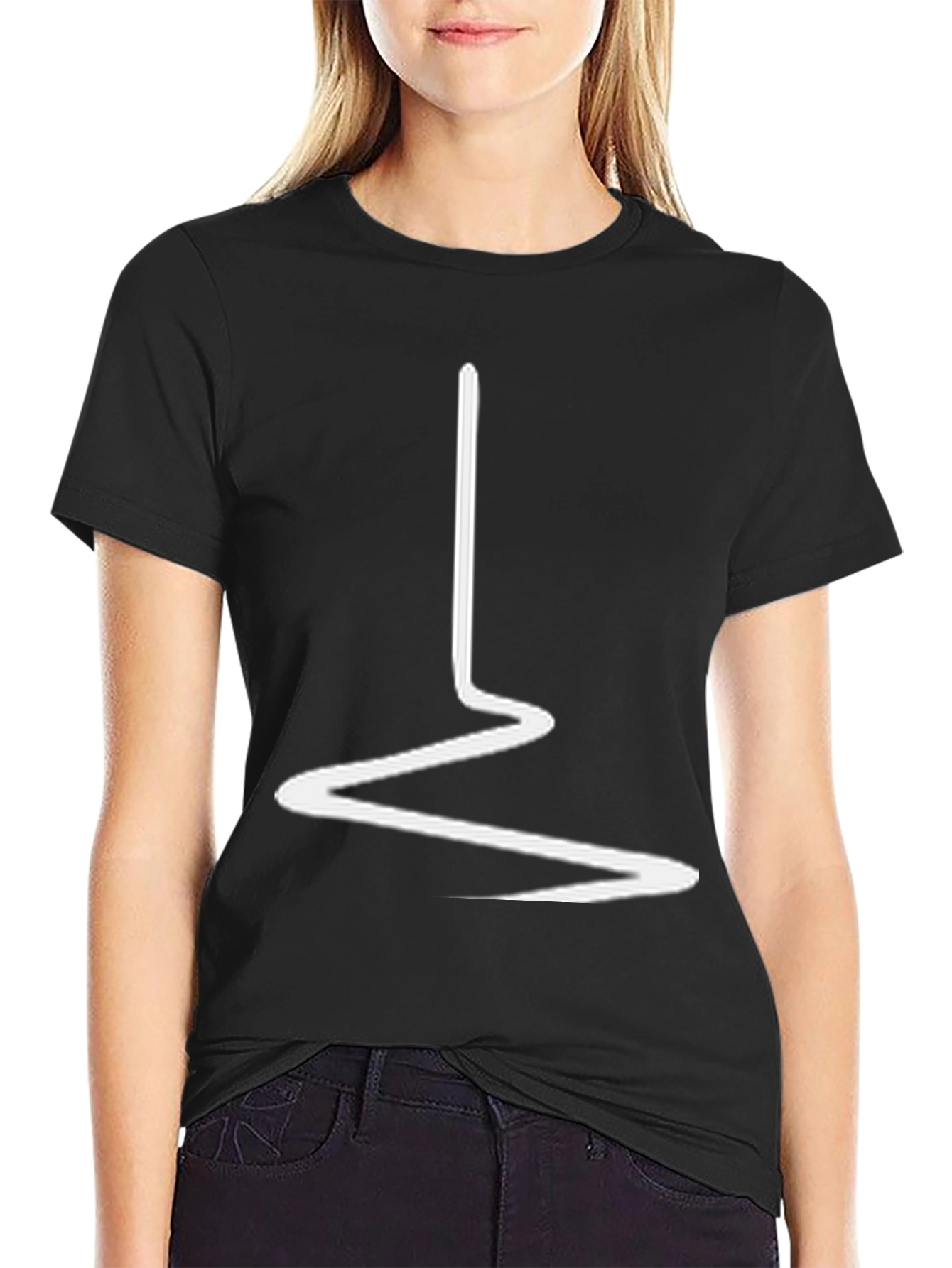 Abstract Line Art Black Tee