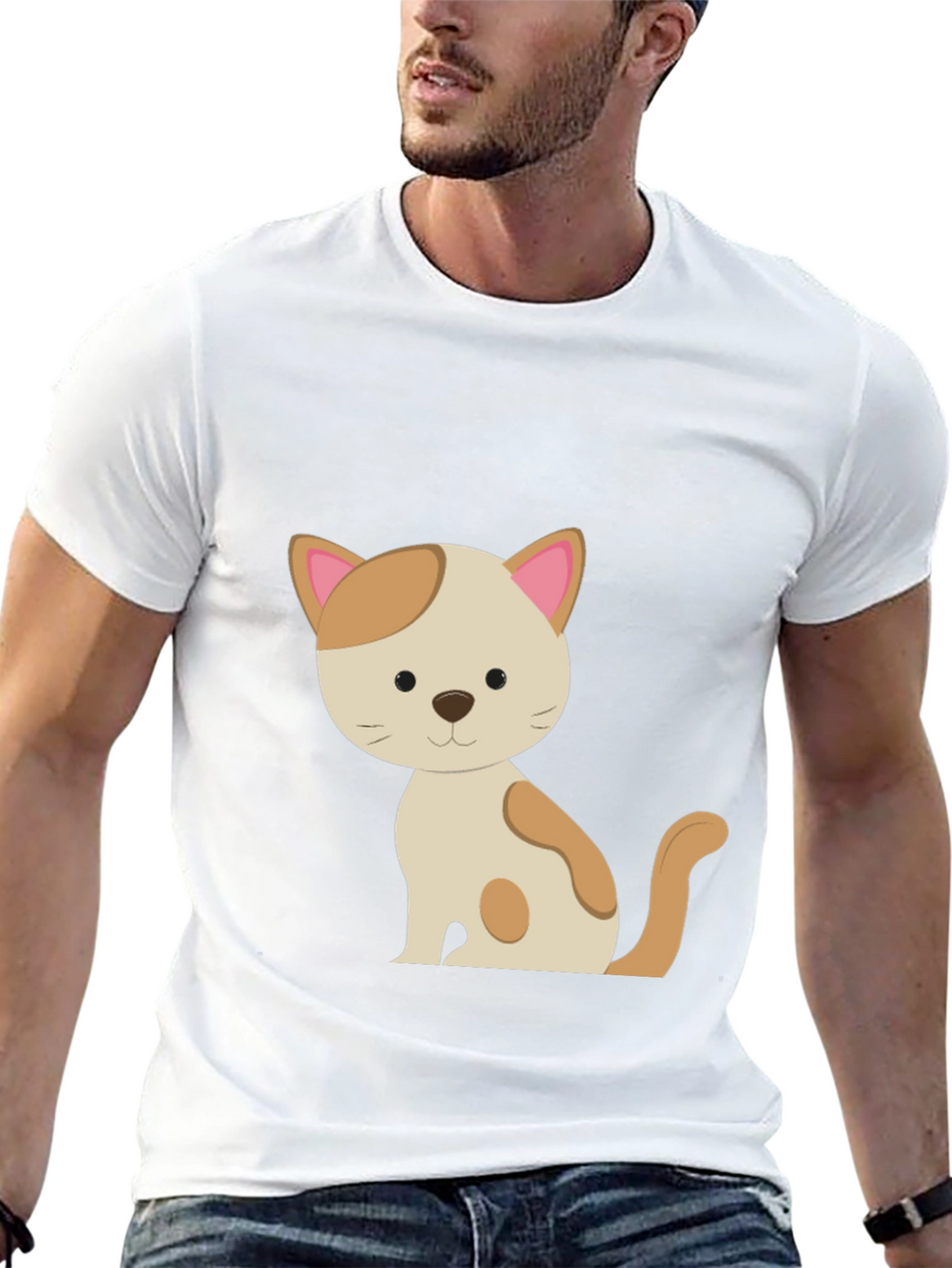 Cute Cat Graphic Tee - Unisex Black T-Shirt