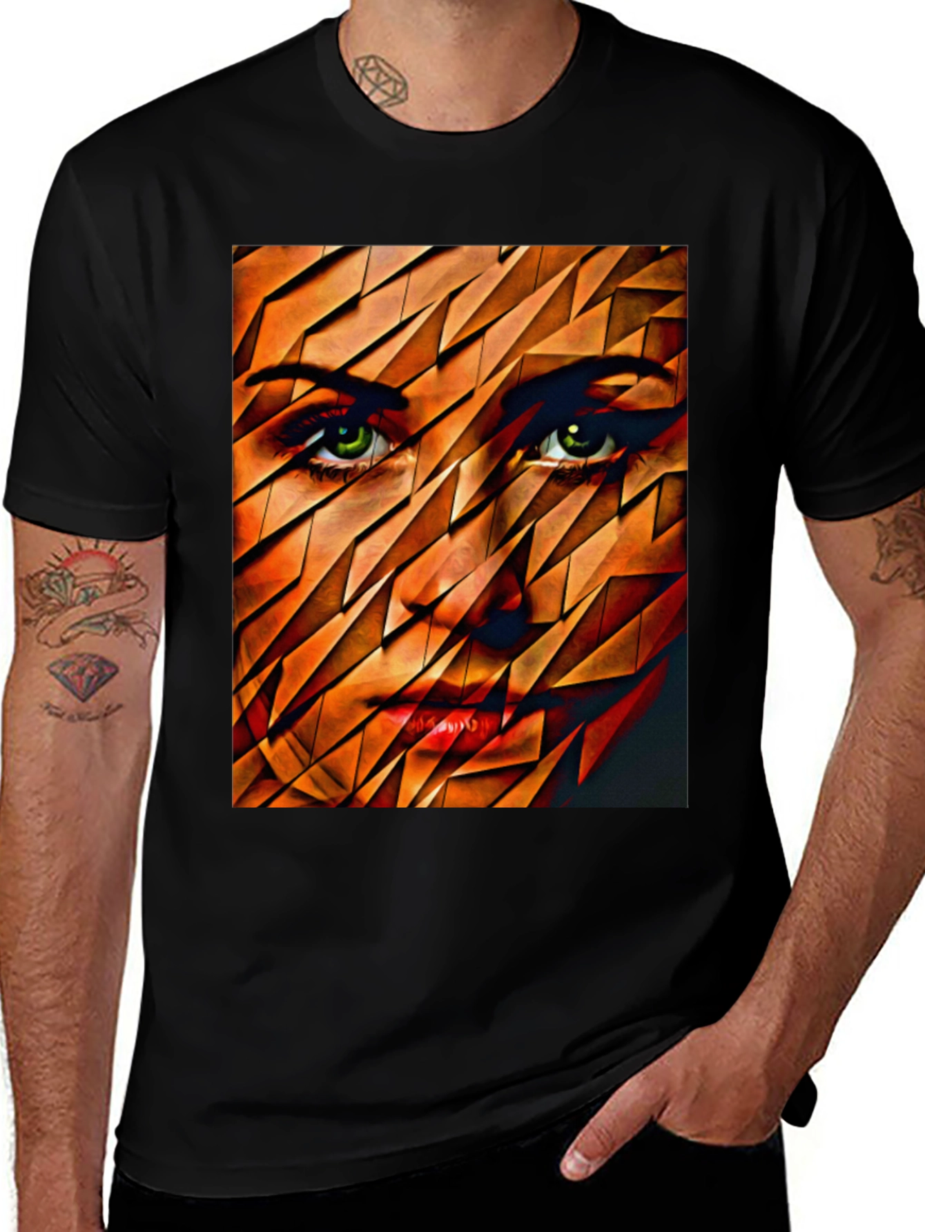 Abstract Womans Face Graphic Tee