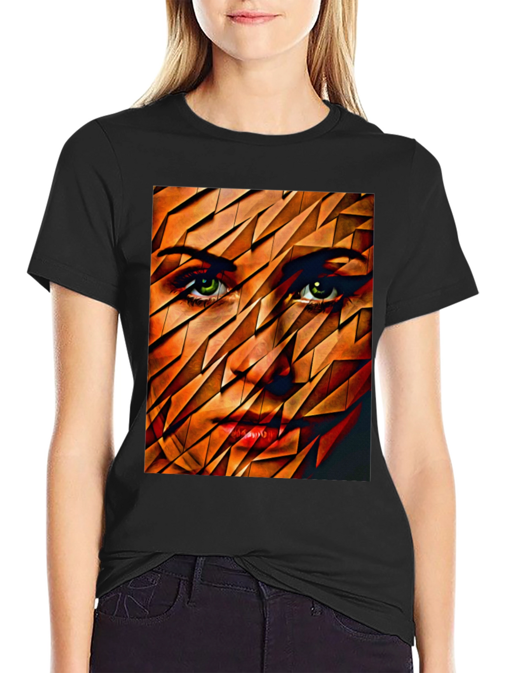Abstract Womans Face Graphic Tee