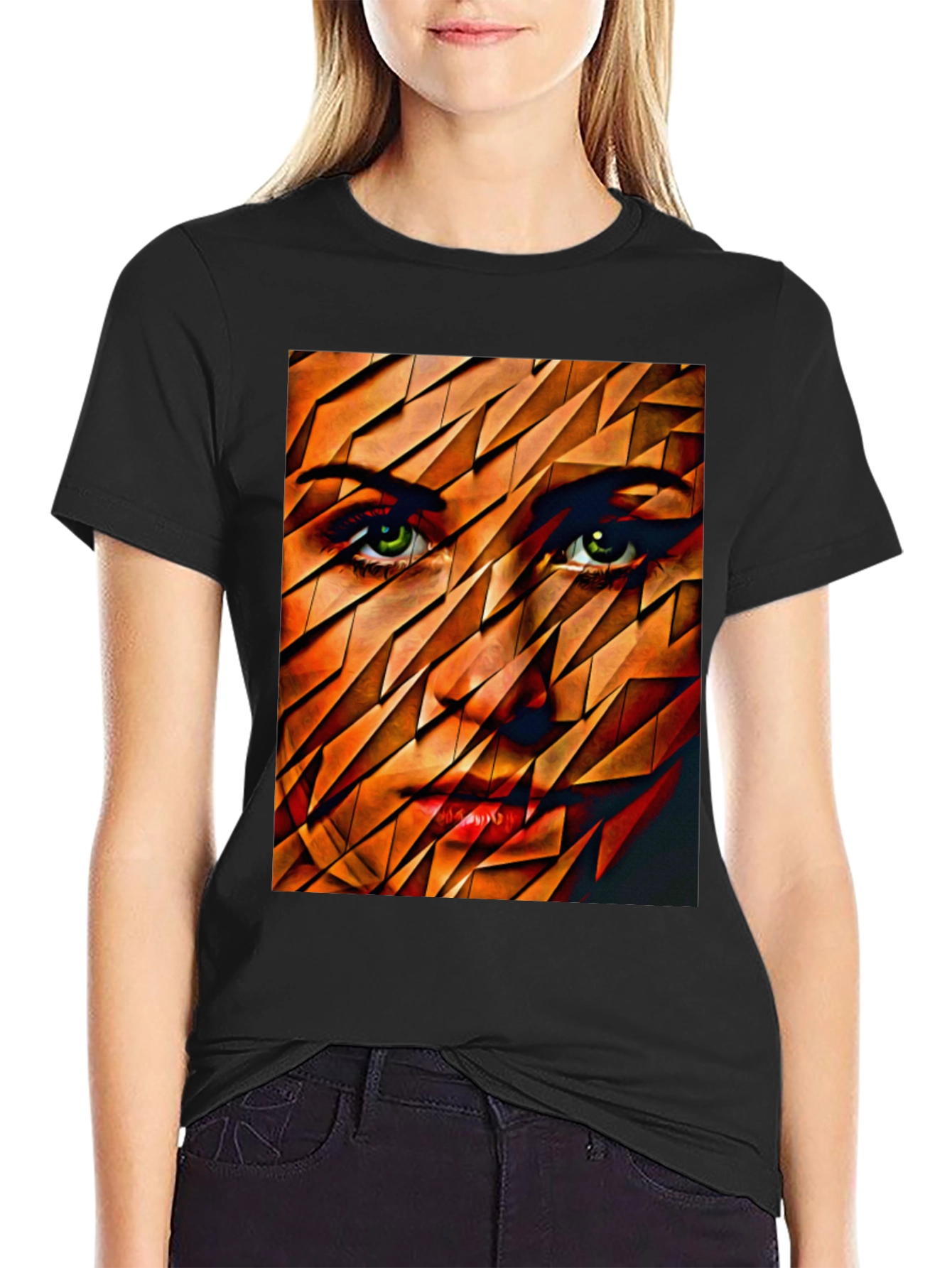 Abstract Womans Face Graphic Tee