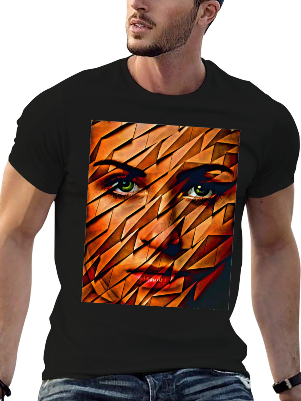Abstract Womans Face Graphic Tee