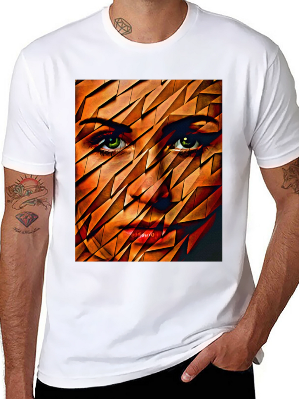 Abstract Womans Face Graphic Tee