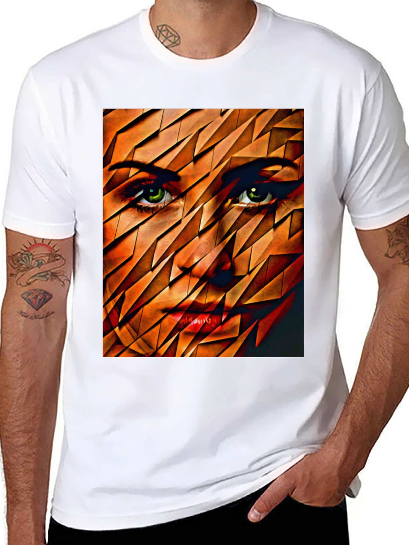 Abstract Womans Face Graphic Tee
