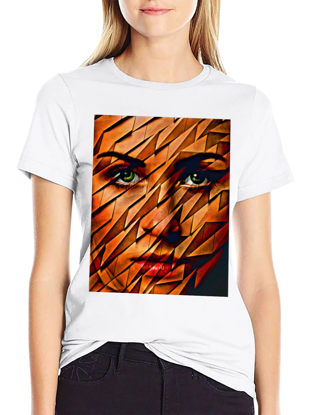 Abstract Womans Face Graphic Tee
