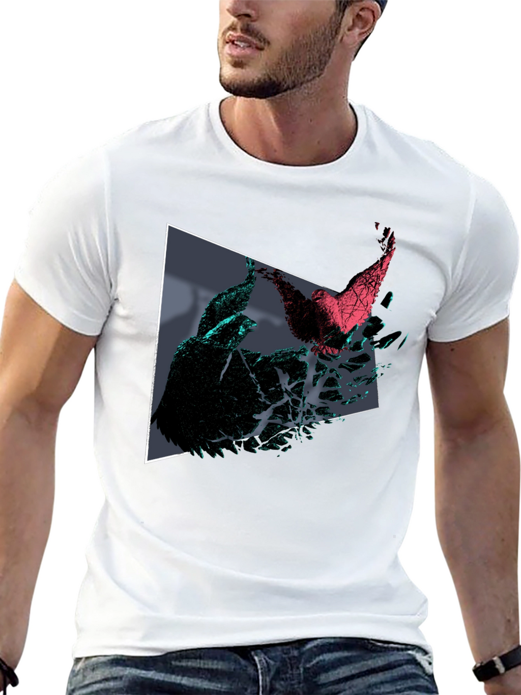 Abstract Bird T-Shirt - Geometric Design