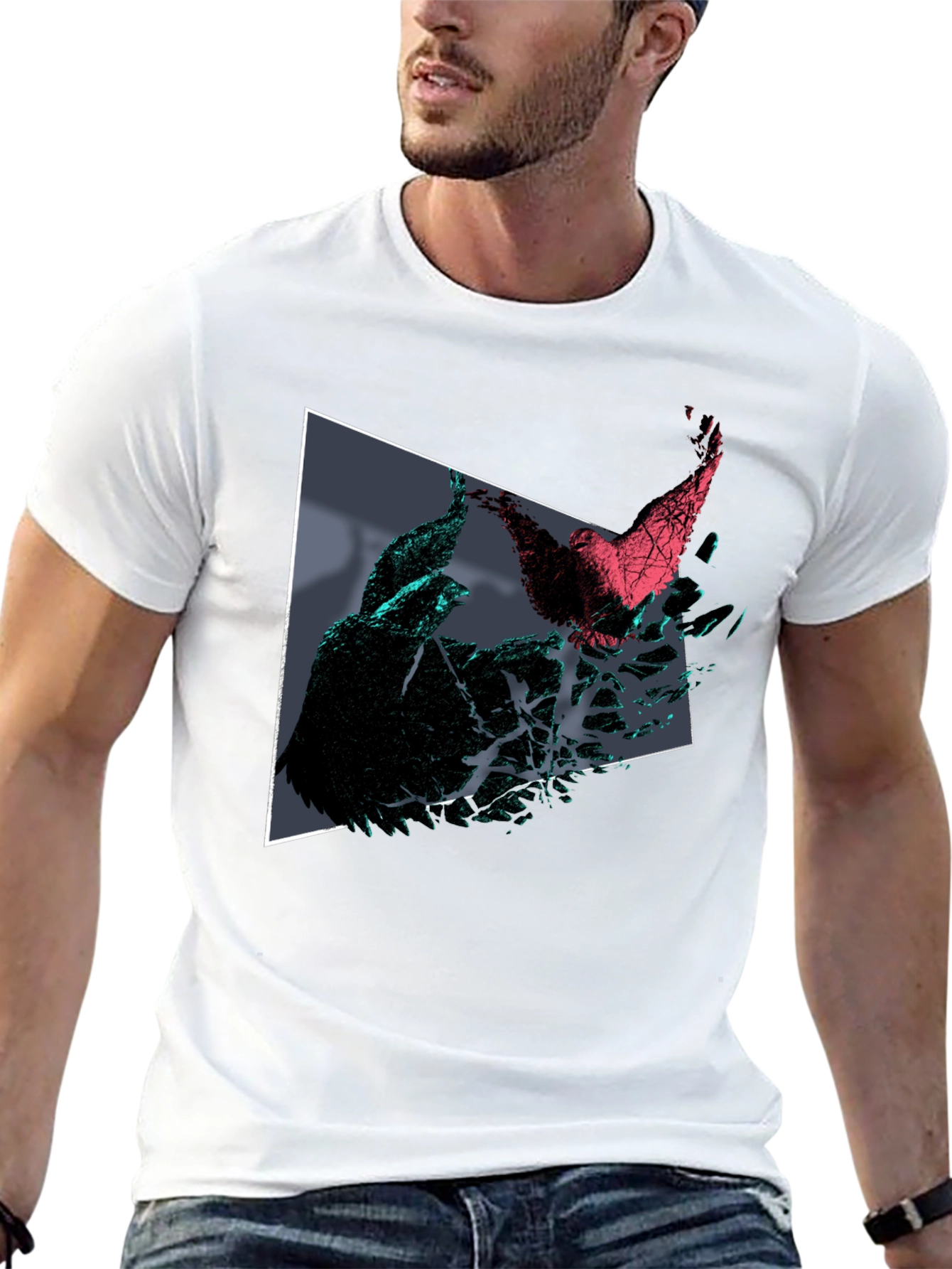 Abstract Bird T-Shirt - Geometric Design