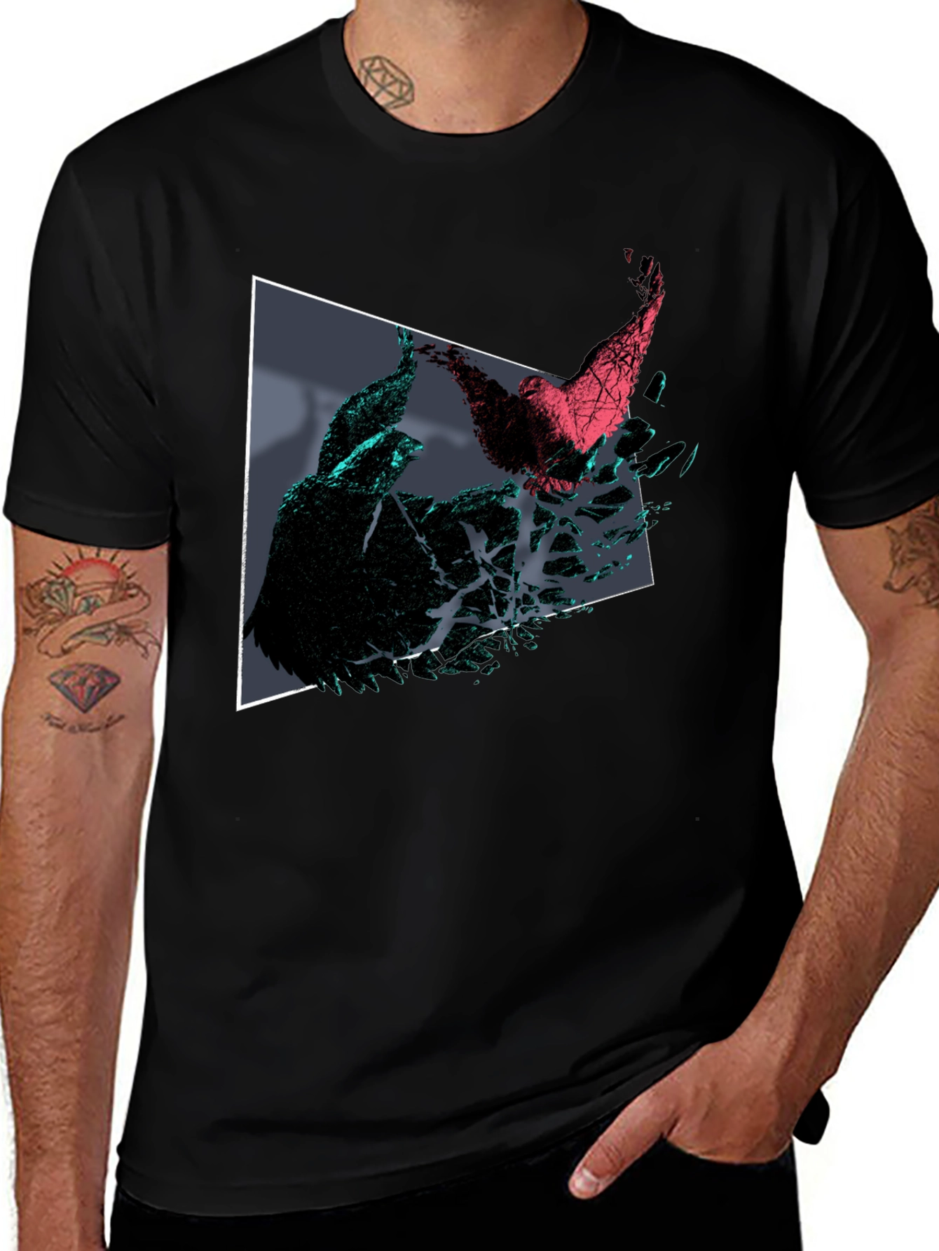 Abstract Bird T-Shirt - Geometric Design