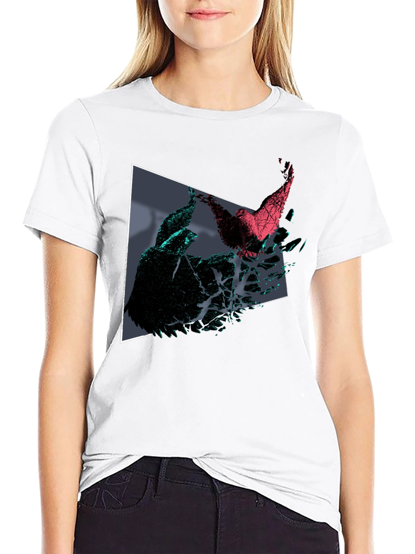 Abstract Bird T-Shirt - Geometric Design