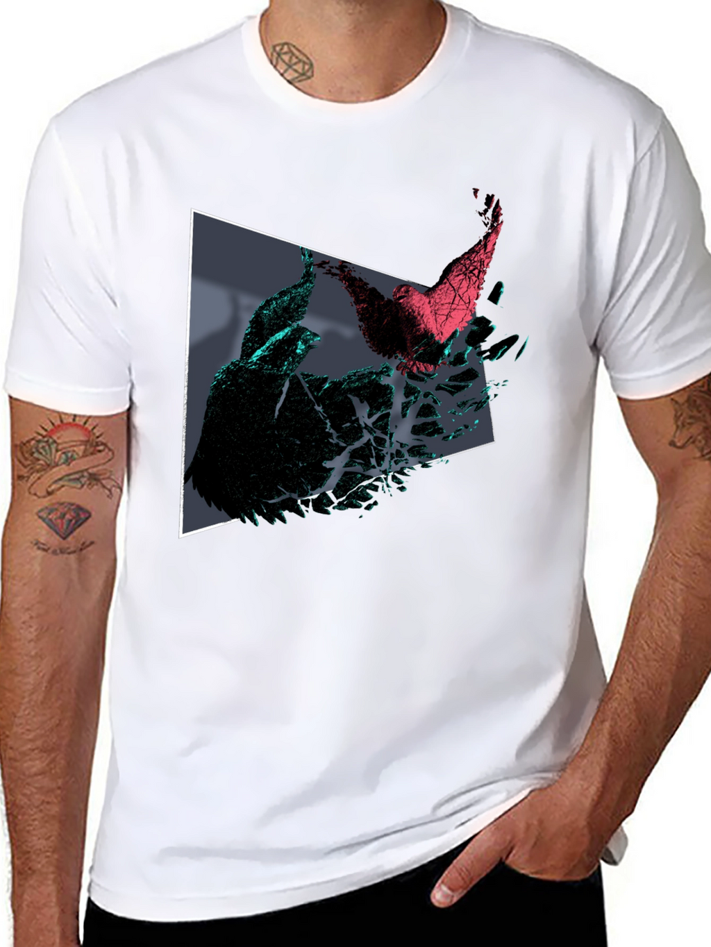 Abstract Bird T-Shirt - Geometric Design