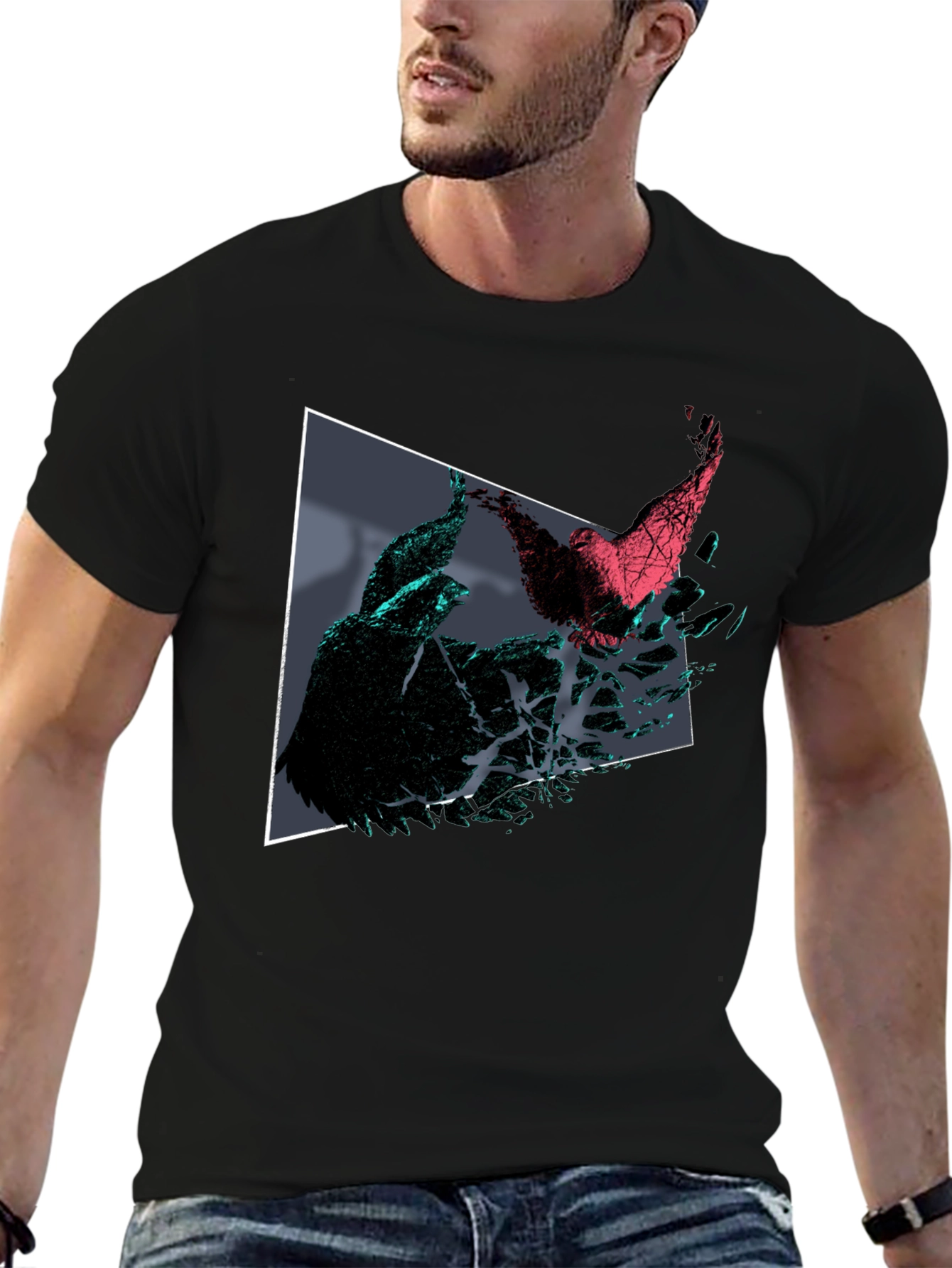 Abstract Bird T-Shirt - Geometric Design