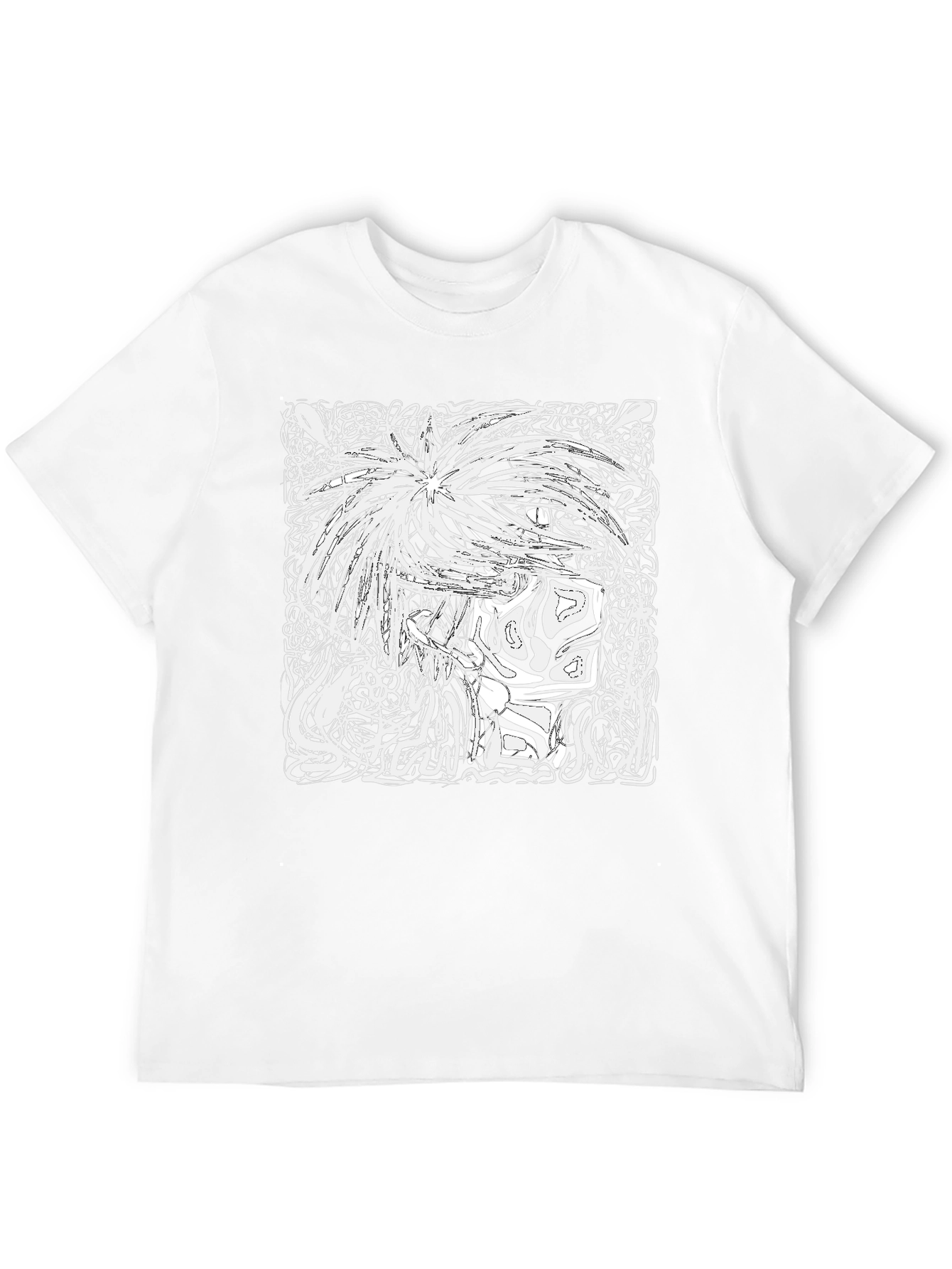 Abstract Art Graphic Tee - Black Cotton T-Shirt