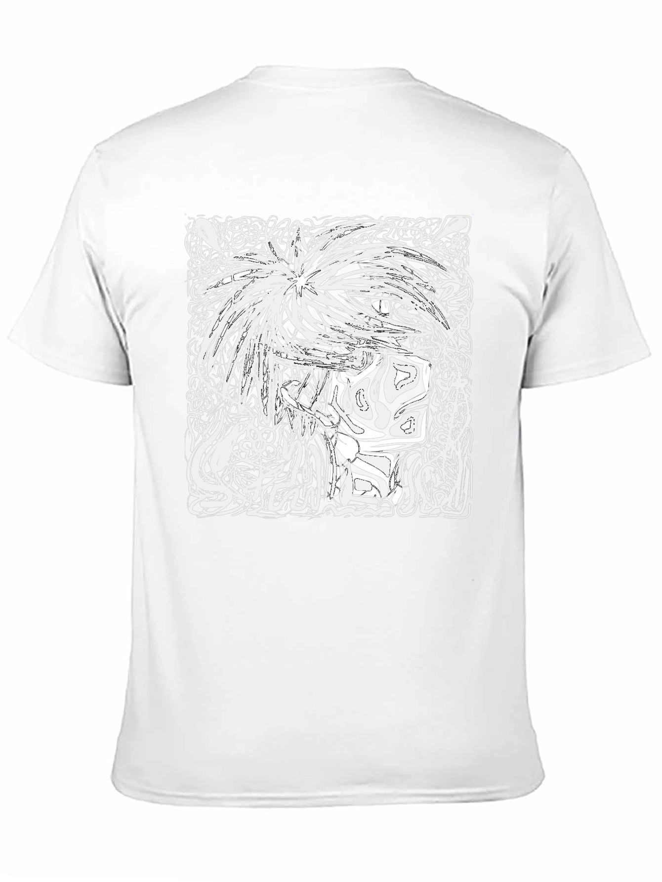 Abstract Art Graphic Tee - Black Cotton T-Shirt