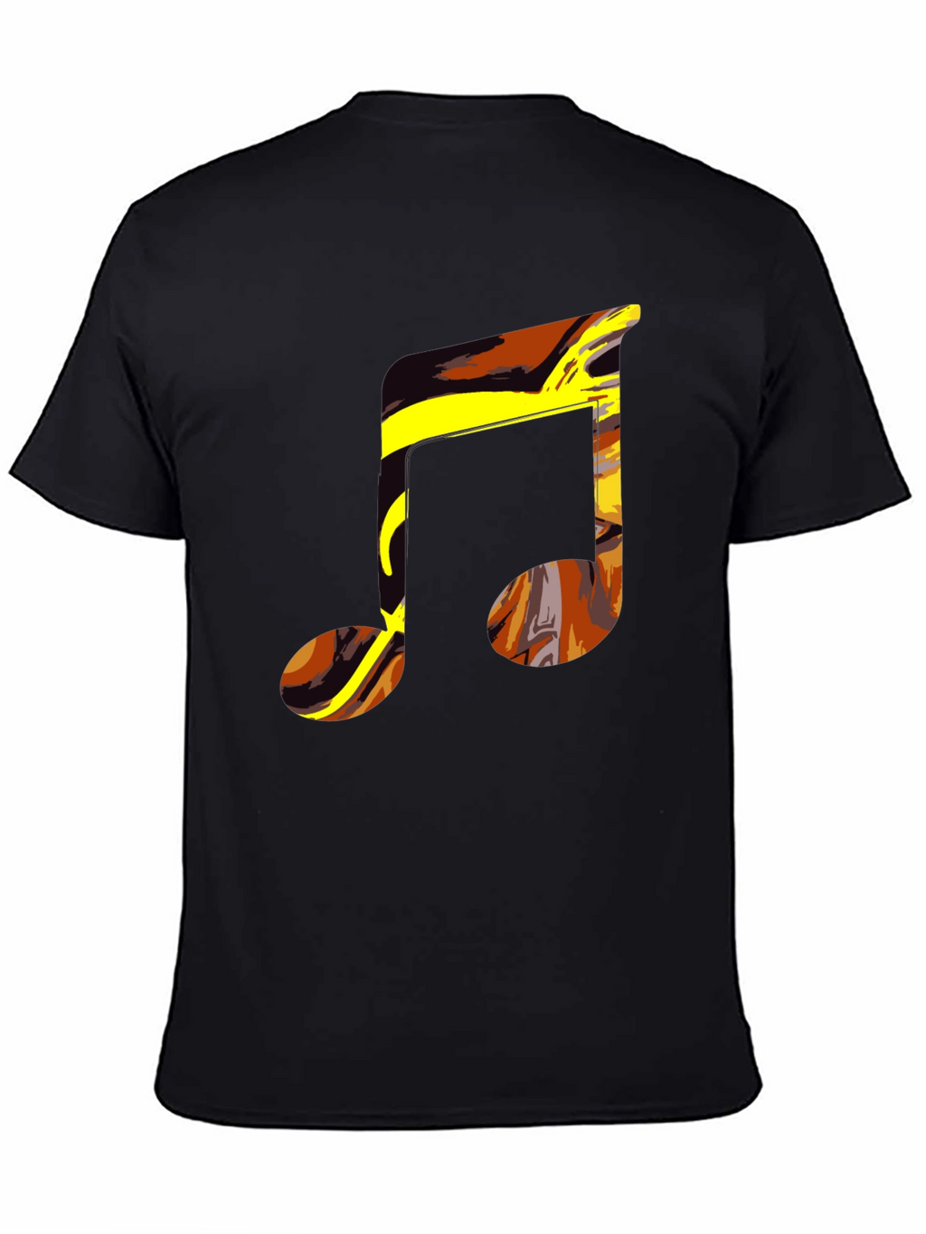 Abstract Music Note Graphic Tee - Black