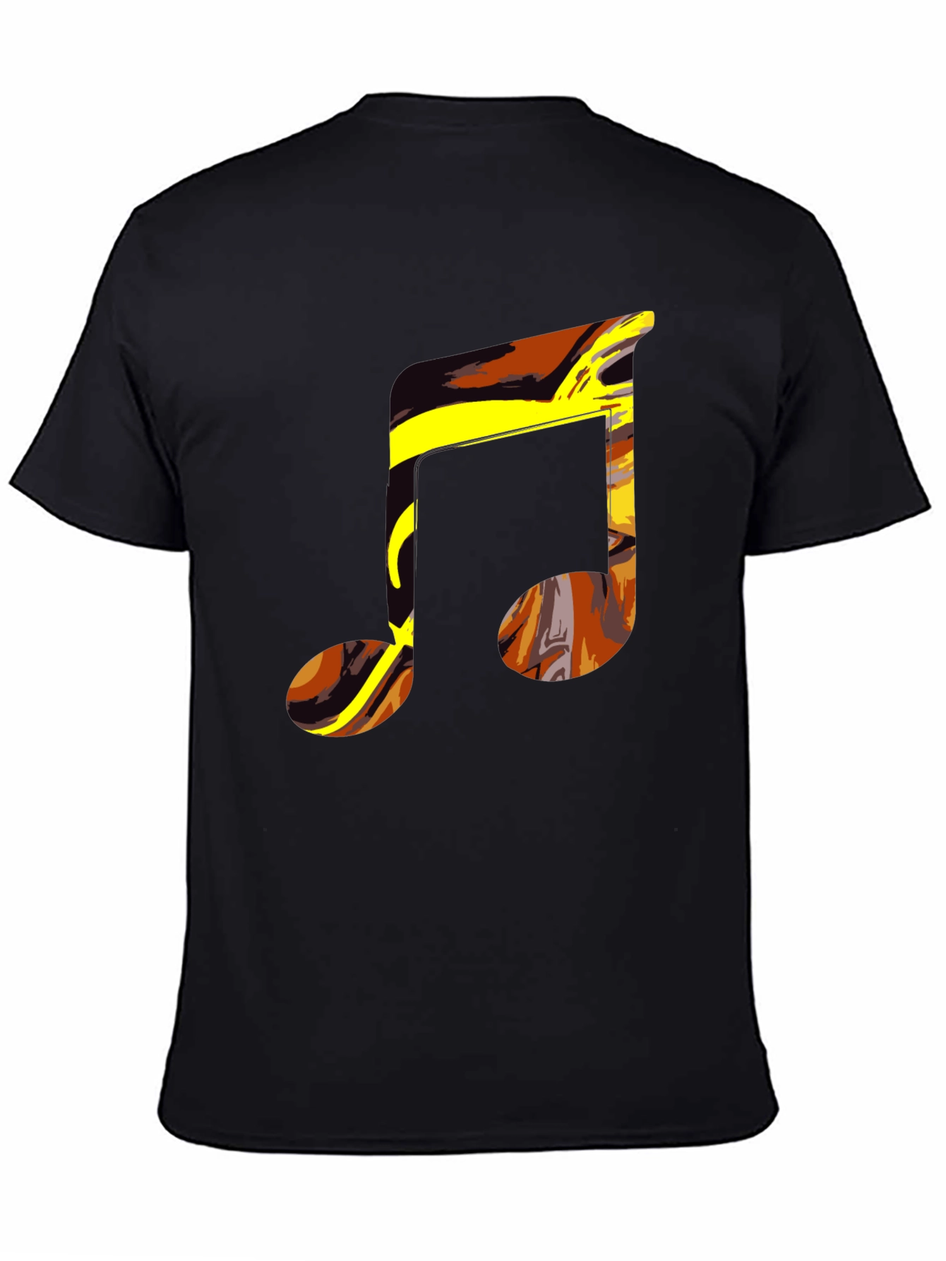 Abstract Music Note Graphic Tee - Black