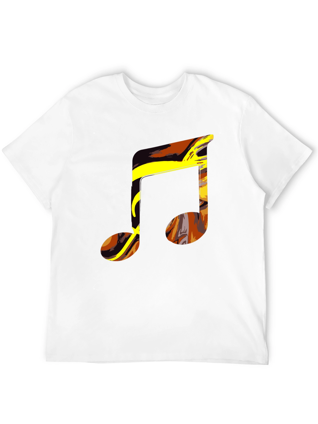 Abstract Music Note Graphic Tee - Black