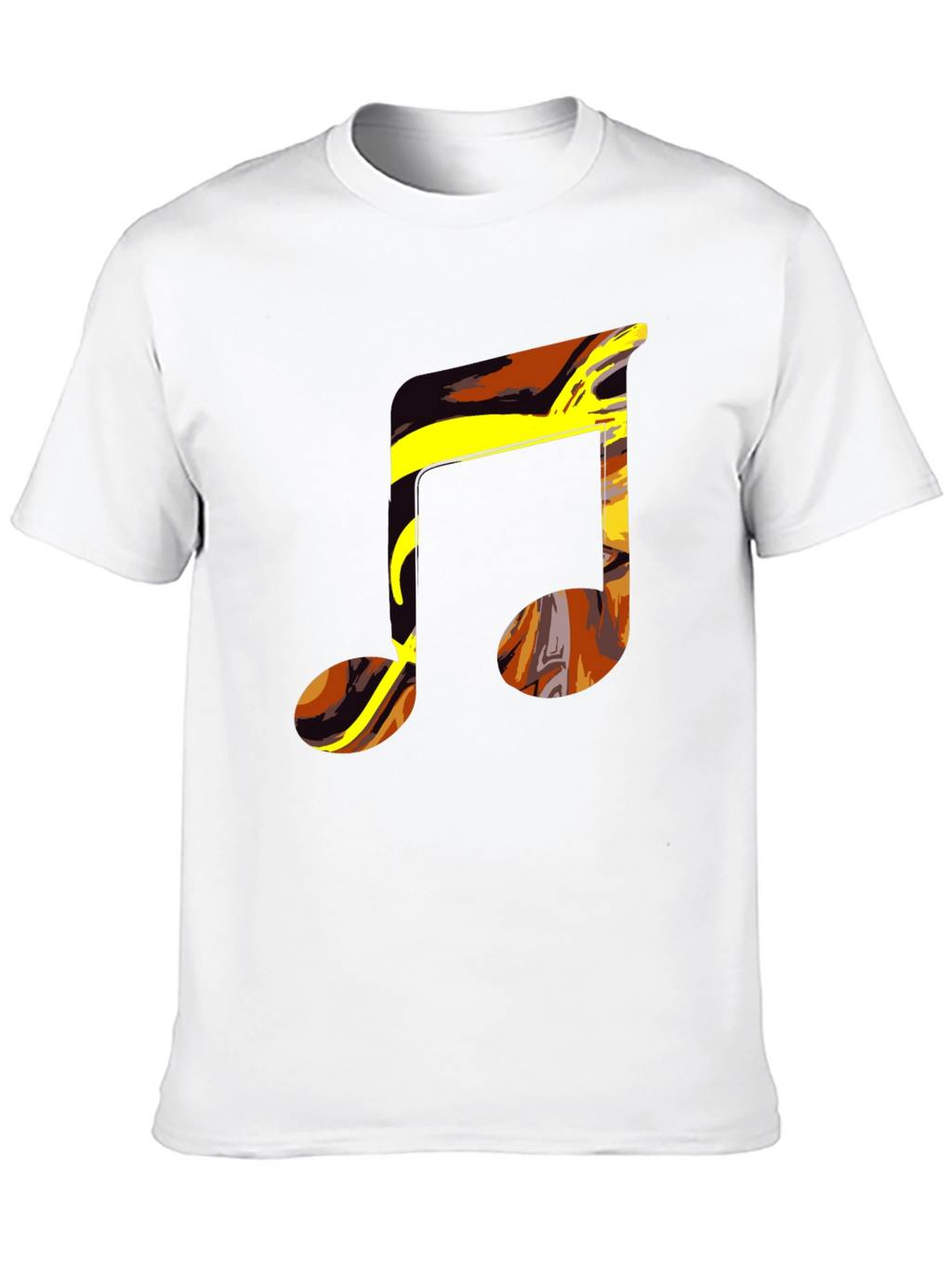 Abstract Music Note Graphic Tee - Black