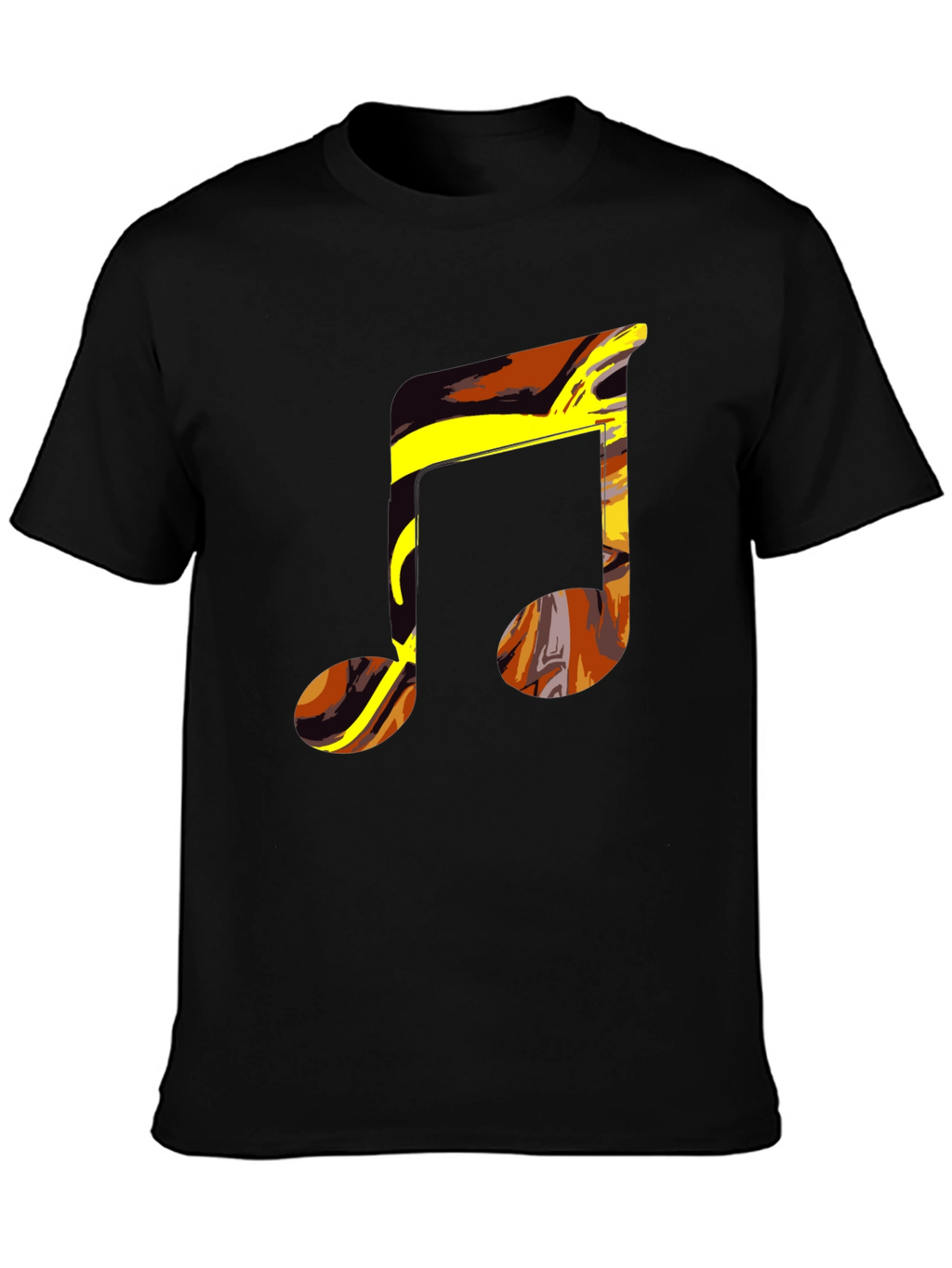 Abstract Music Note Graphic Tee - Black