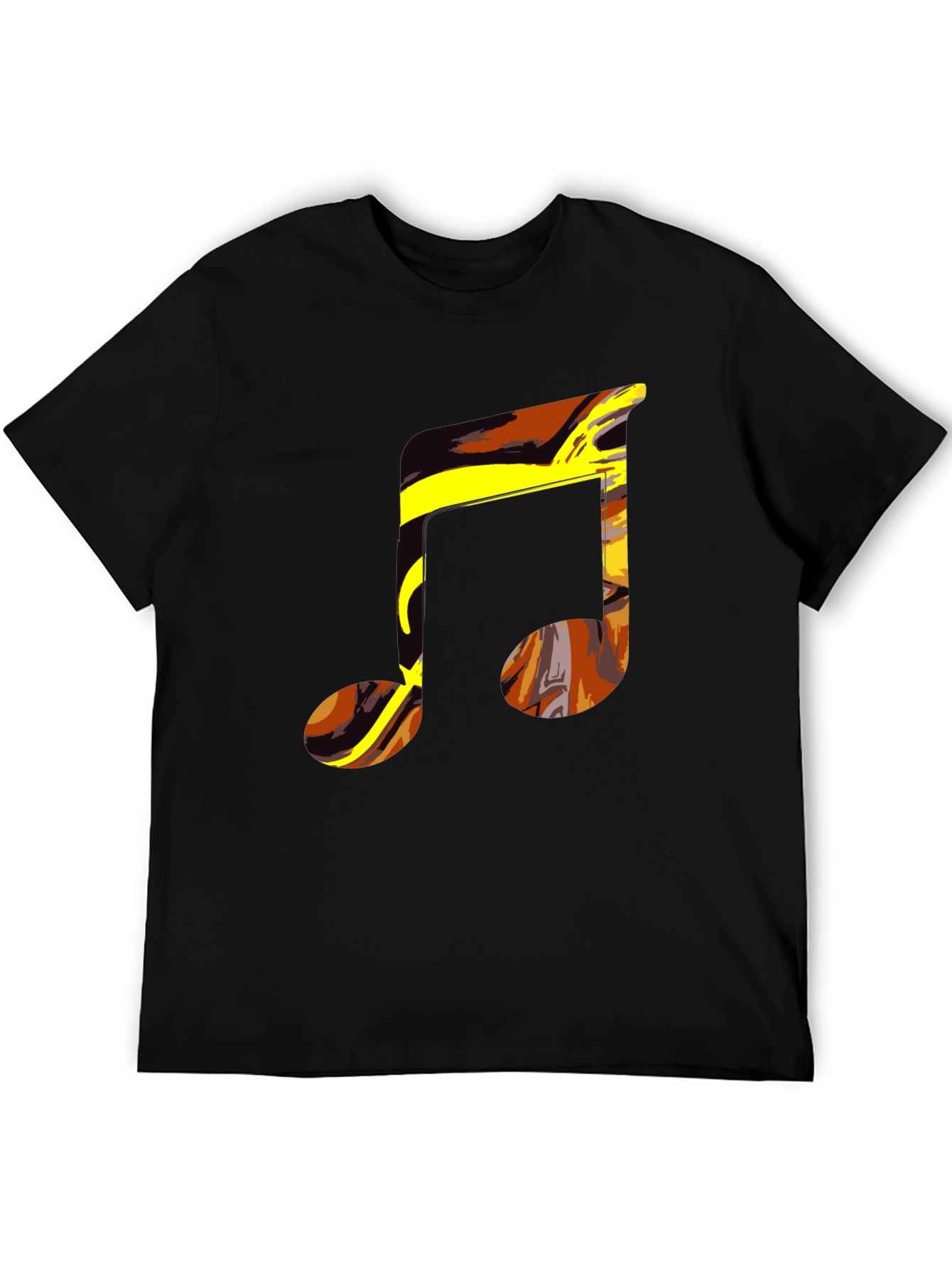 Abstract Music Note Graphic Tee - Black
