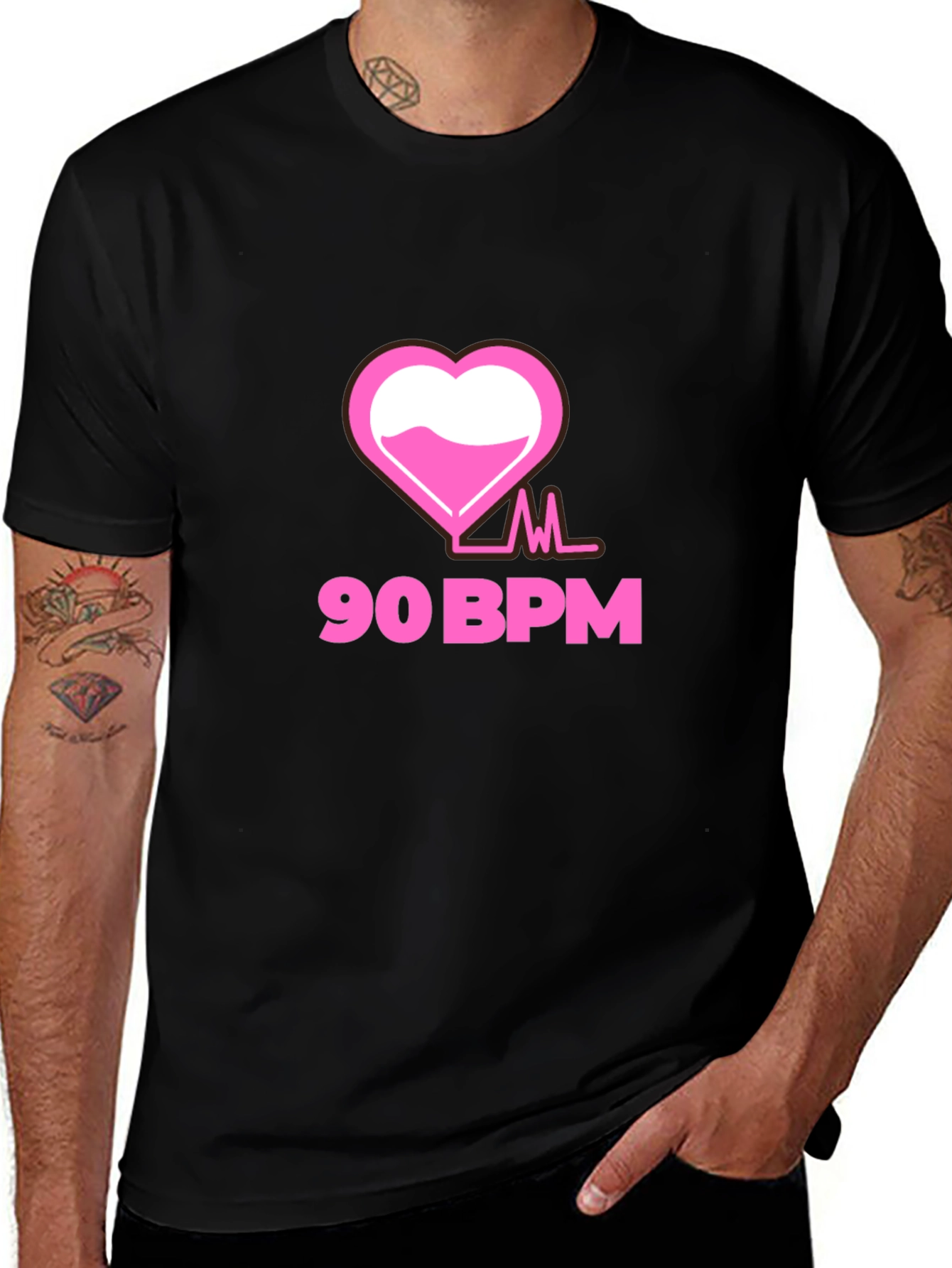 90 BPM Heartbeat Graphic Tee