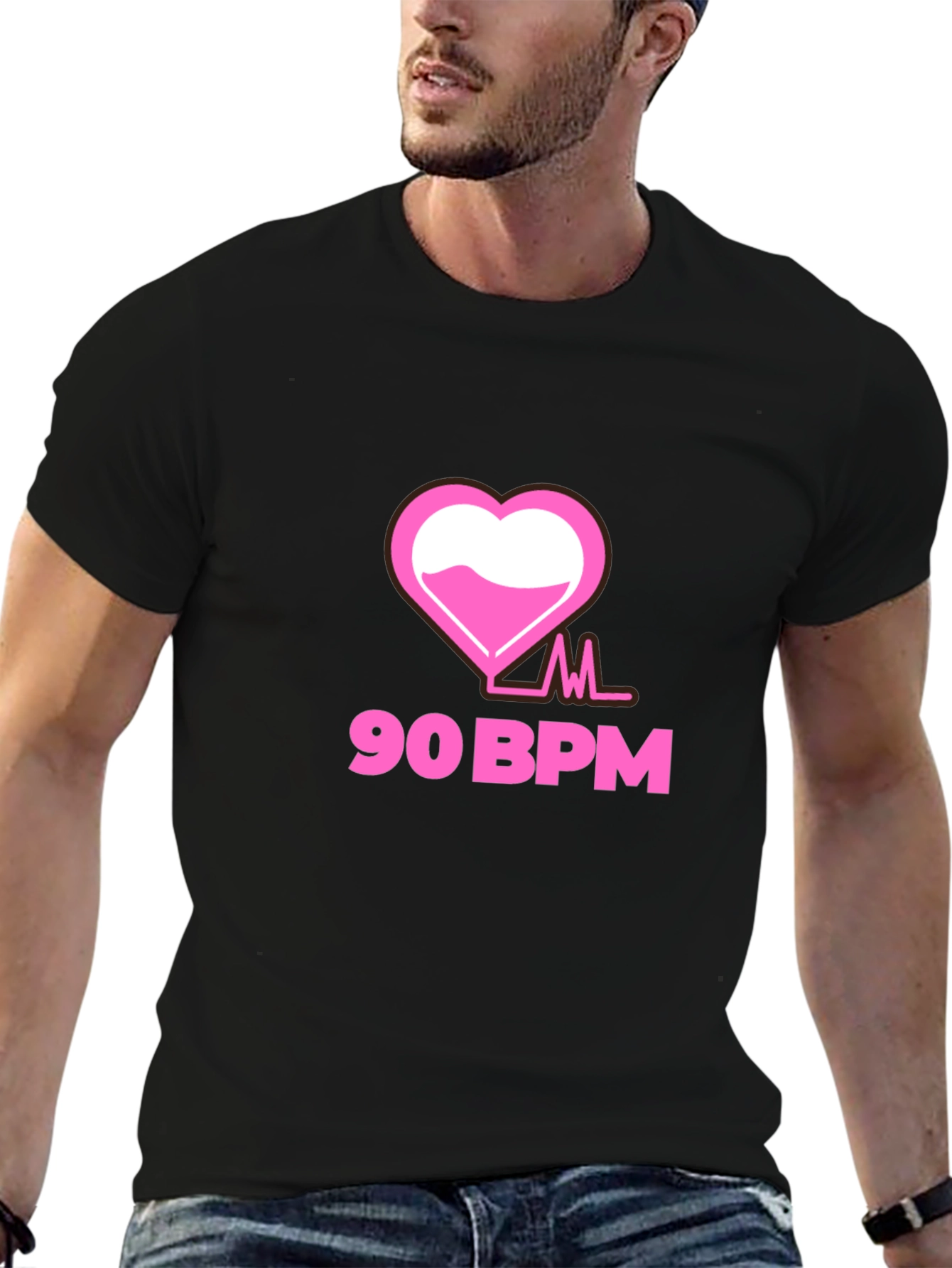 90 BPM Heartbeat Graphic Tee