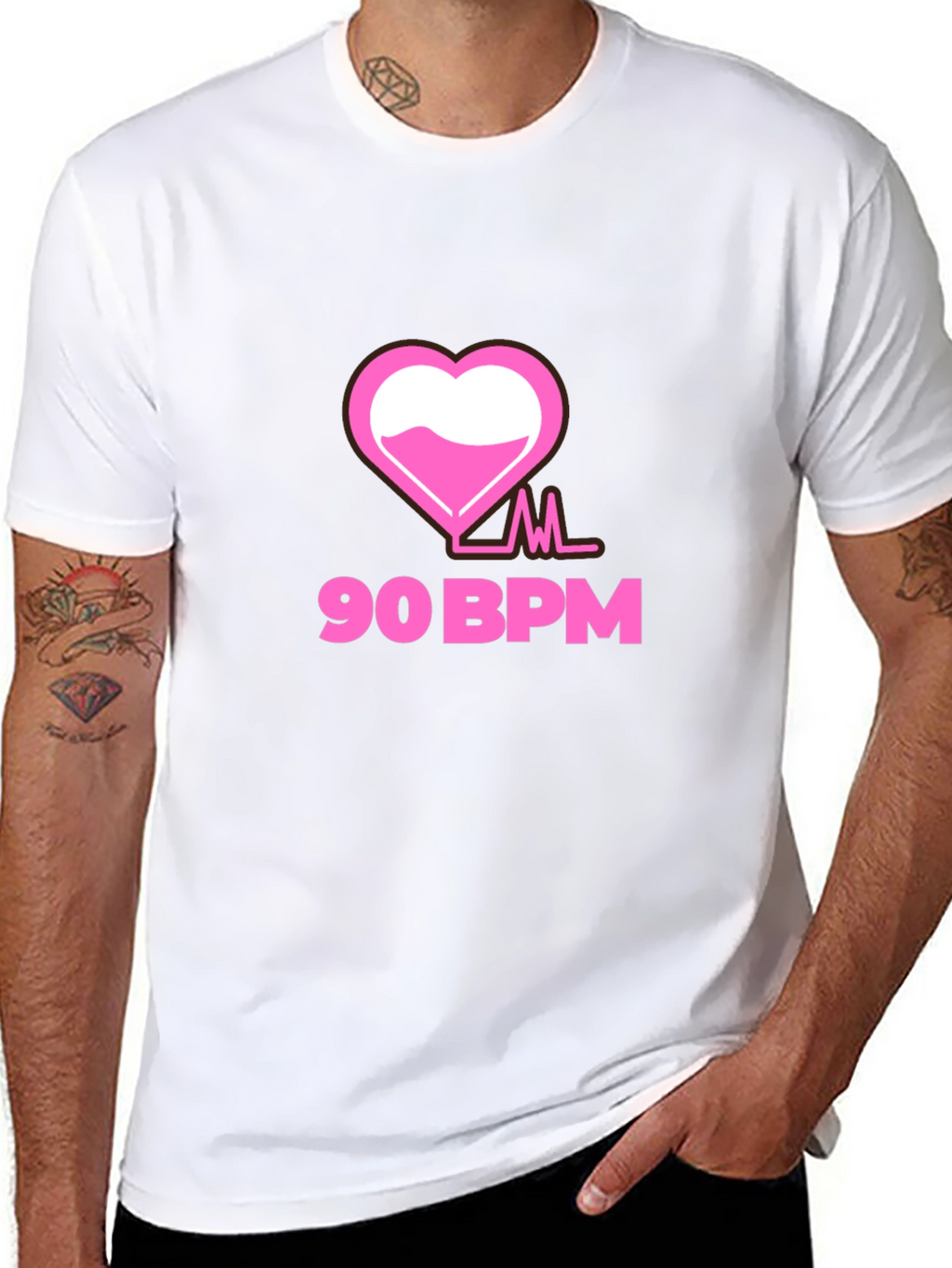 90 BPM Heartbeat Graphic Tee