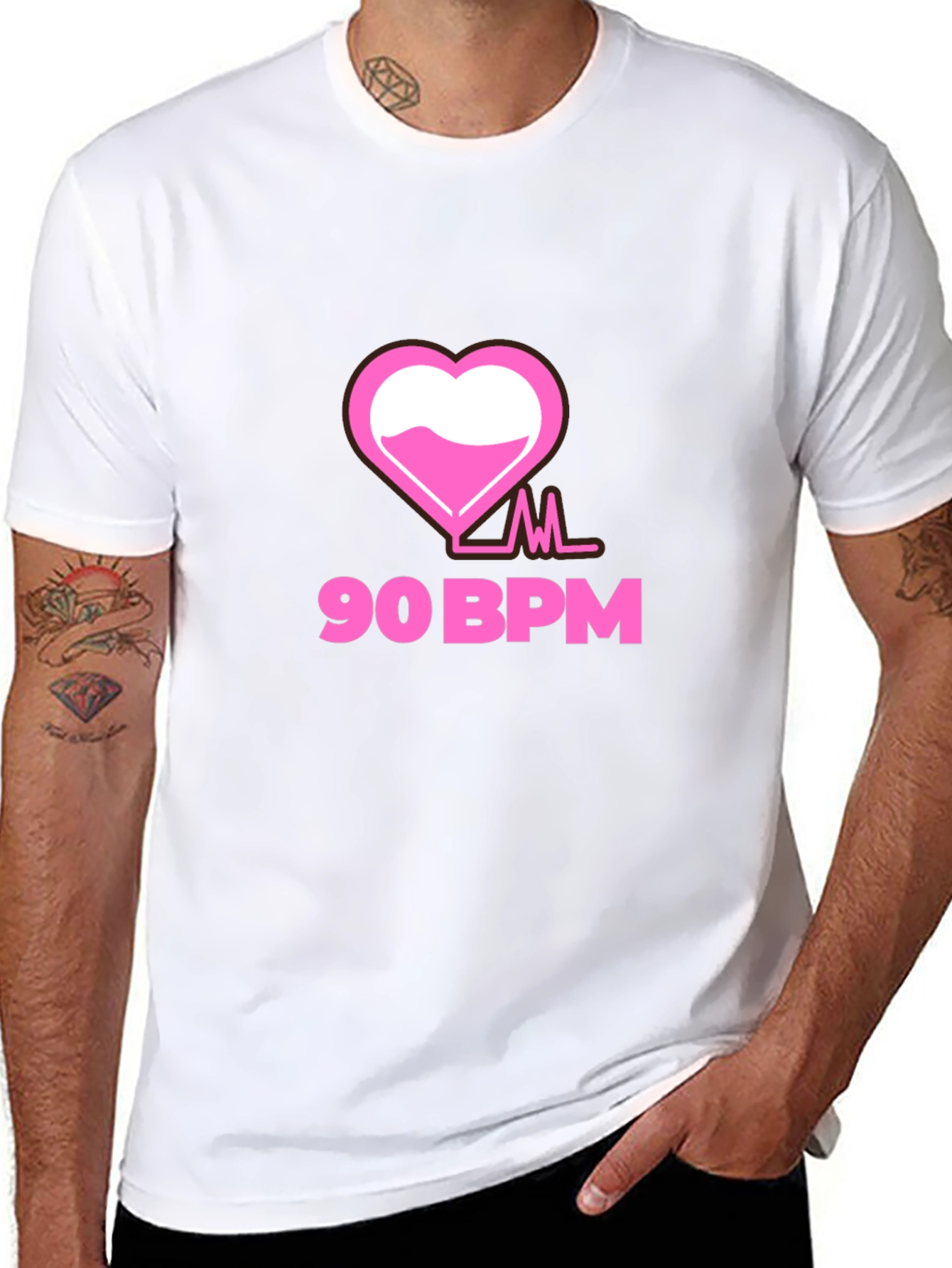 90 BPM Heartbeat Graphic Tee