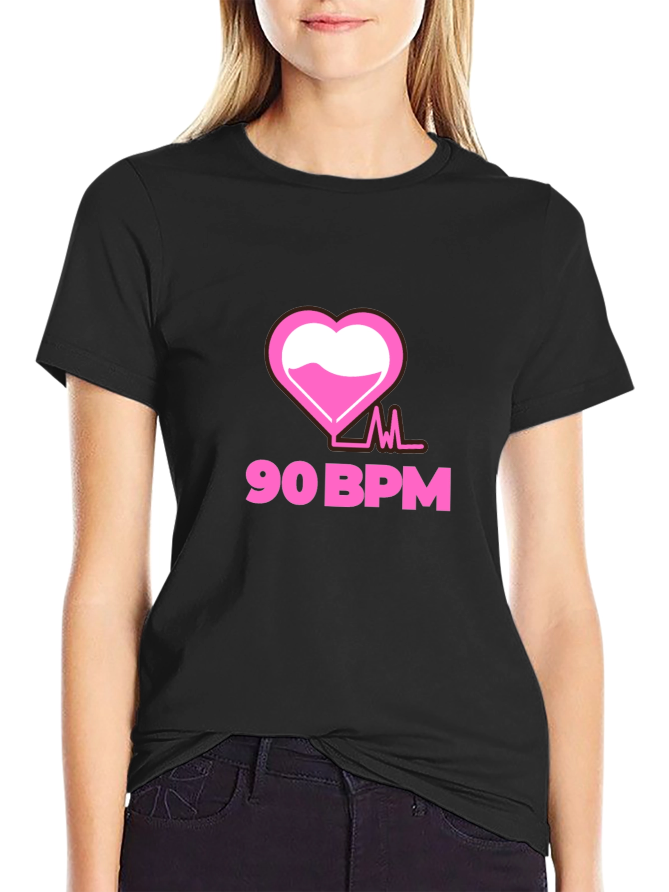 90 BPM Heartbeat Graphic Tee
