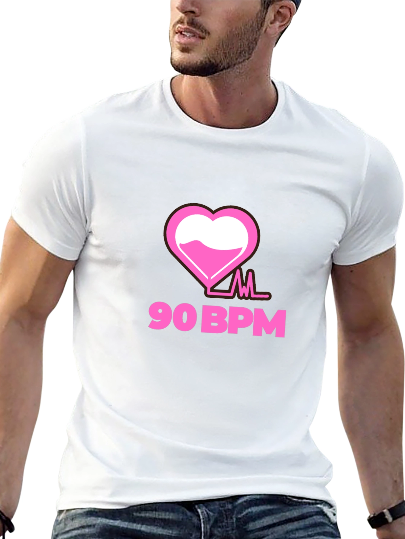 90 BPM Heartbeat Graphic Tee