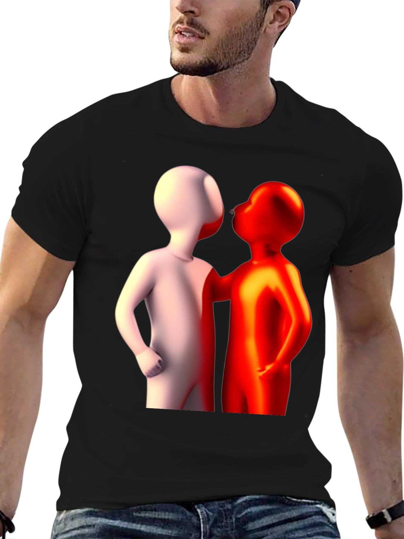 Abstract Figures Graphic Tee - Black