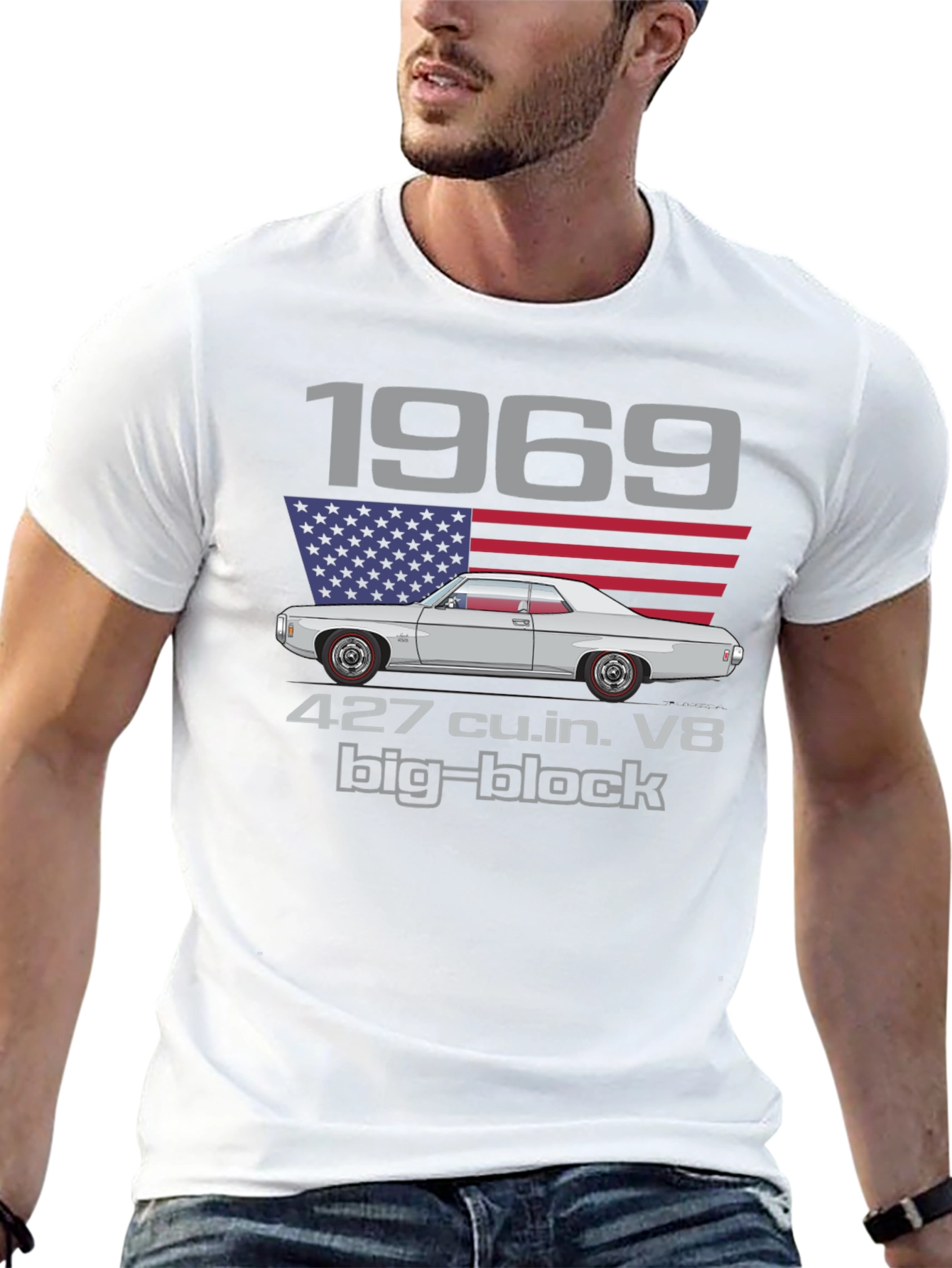 1969 Classic Car T-Shirt - 427 cu.in. V8 Big-Block