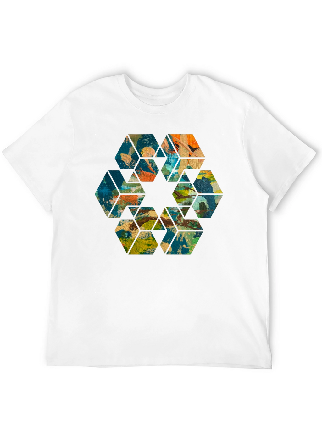 Abstract Hexagon Art Black T-Shirt