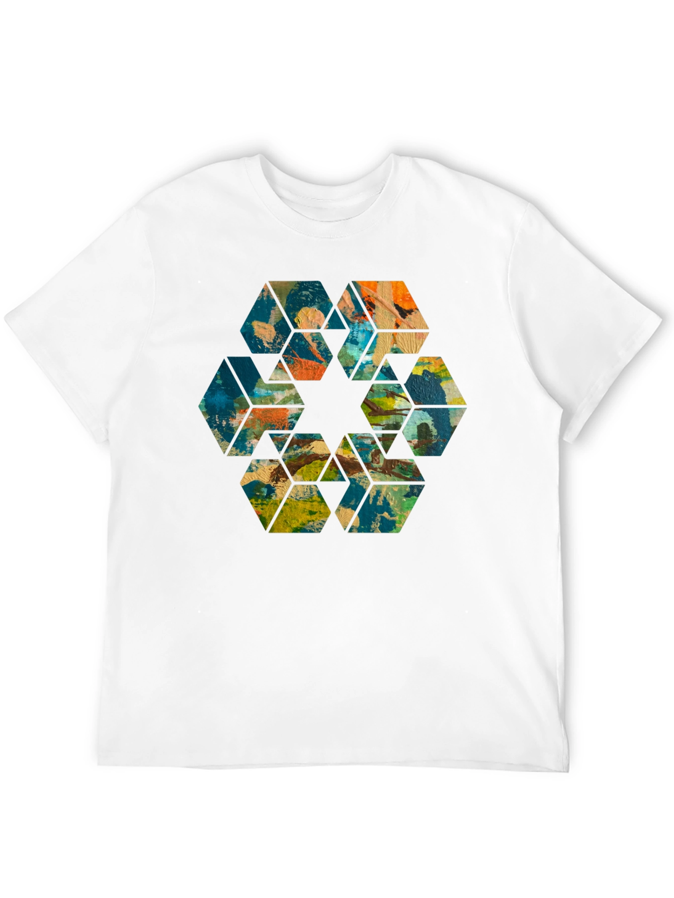 Abstract Hexagon Art Black T-Shirt